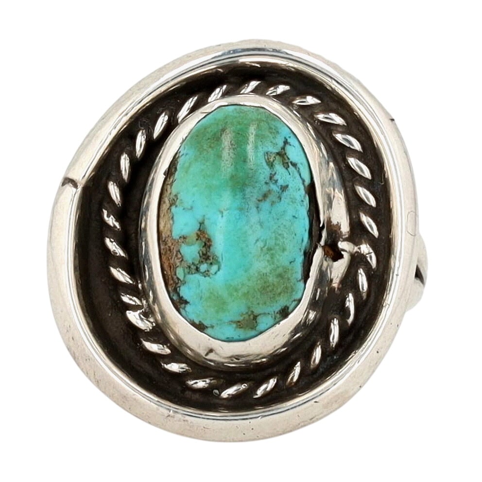 Vintage Navajo Sterling Turquoise Ring Sz 5.75: Vintage Navajo Sterling Turquoise Ring Sz 5.75, 6g