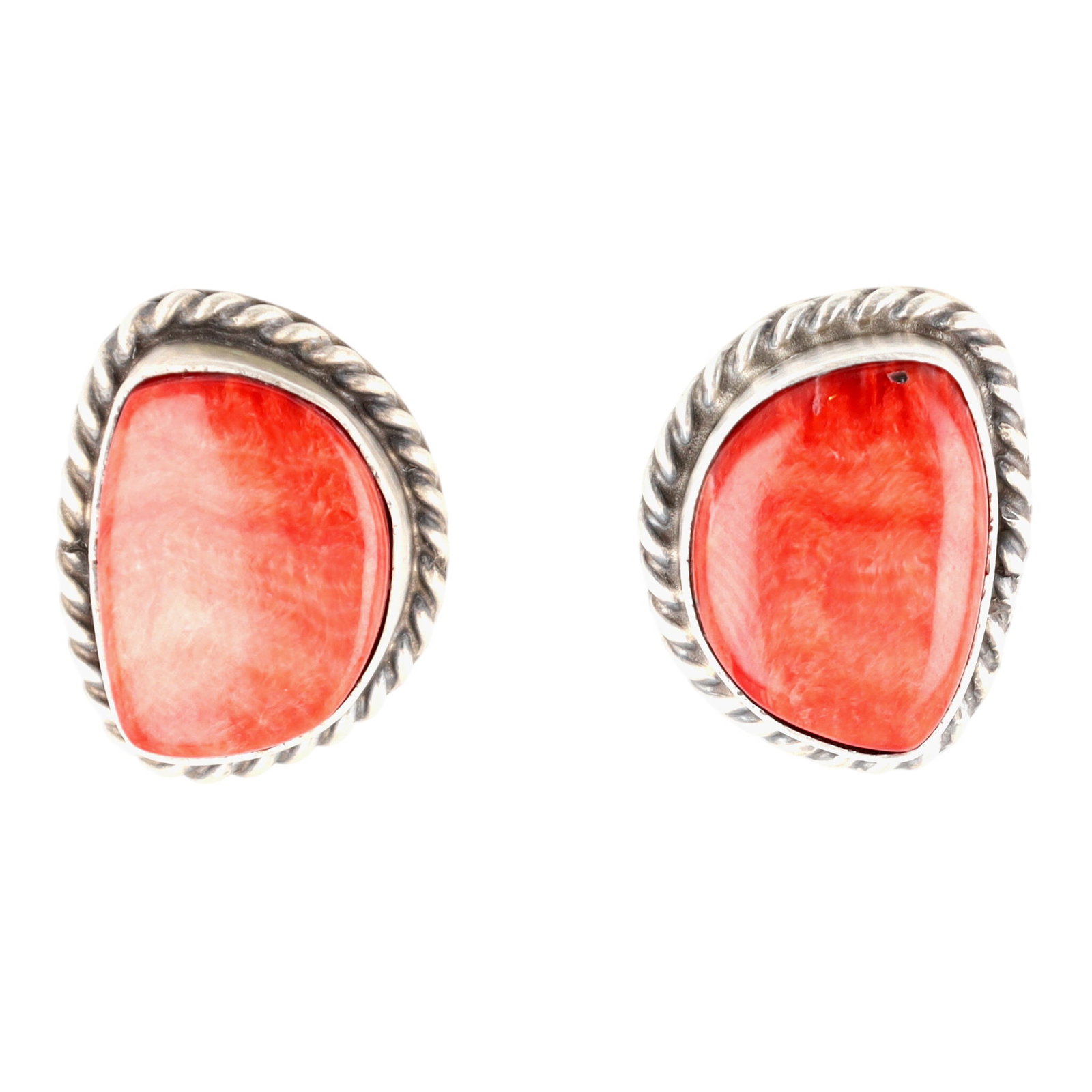 Elouise Kee Navajo Sterling Spiny Oyster Stud Earrings: Elouise Kee Navajo Sterling Spiny Oyster Stud Earrings 8g