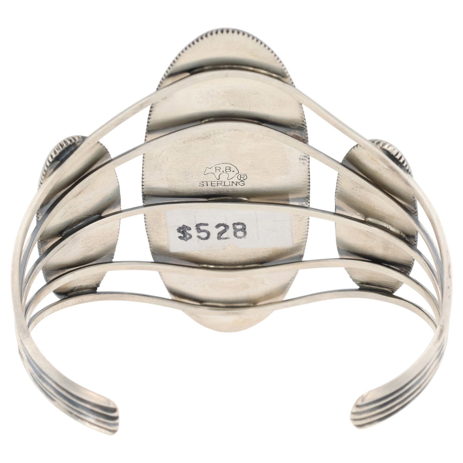 Running Bear Plain Silver Cuff Bracelet - 3