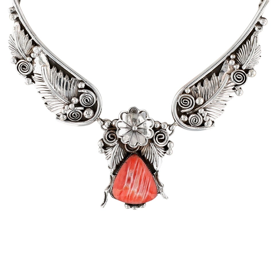 Loretta Delgarito Navajo Sterling Spiny Oyster Blossom Necklace (1 of 7)
