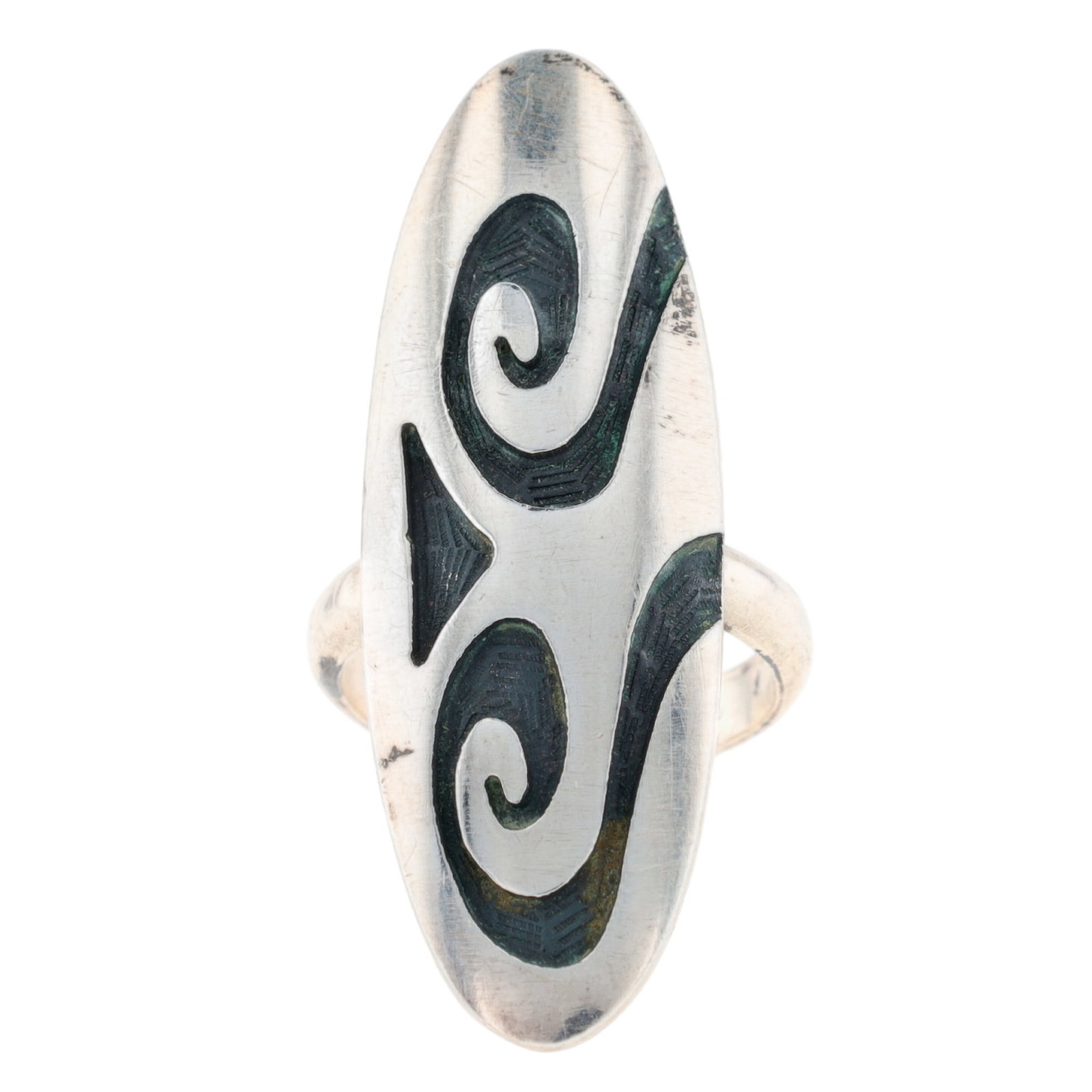Raymond Kyasyousie Hopi Plain Silver Overlay Ring Sz 5.75 (1 of 7)