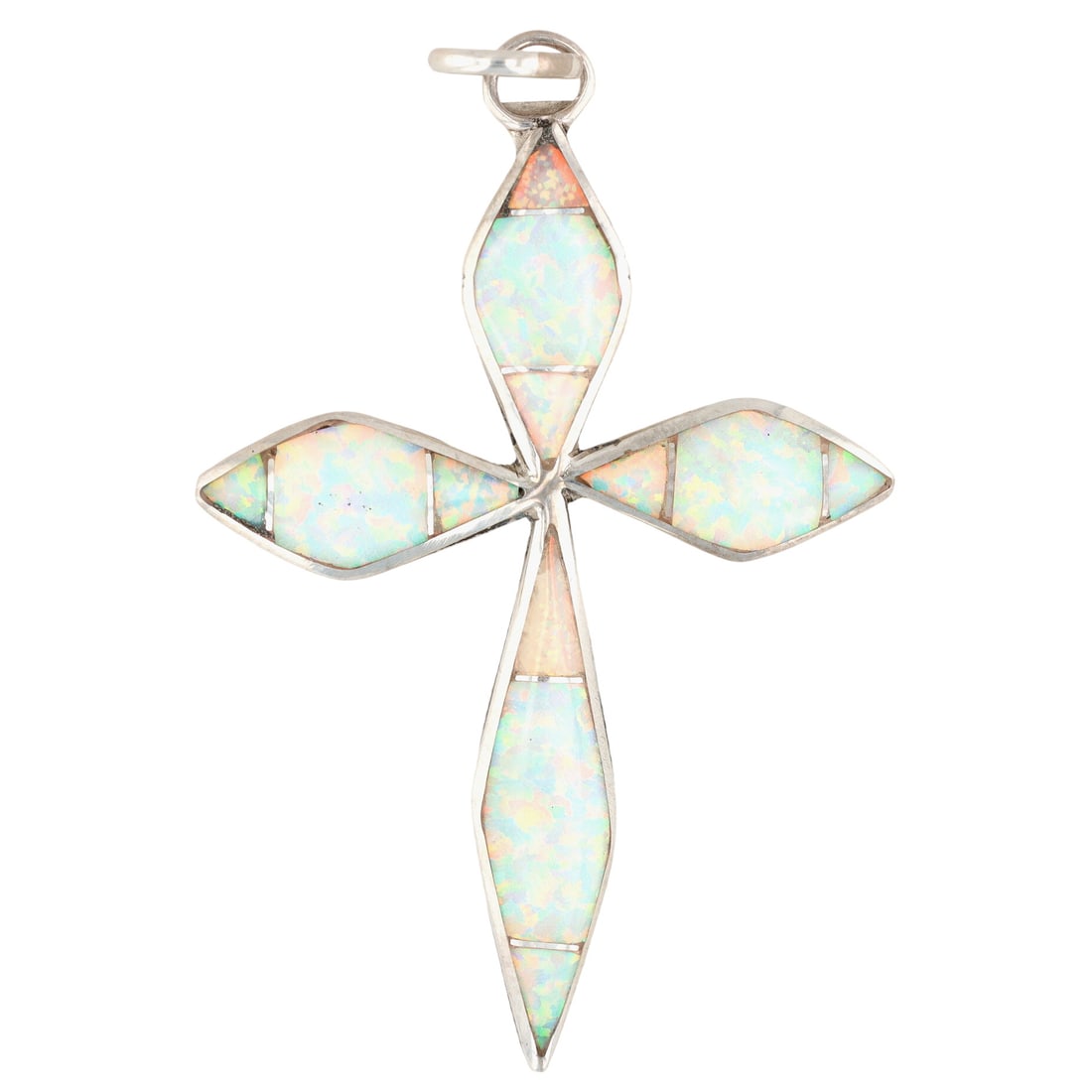 James Kee Zuni Sterling Opal Cross Pendant (1 of 5)