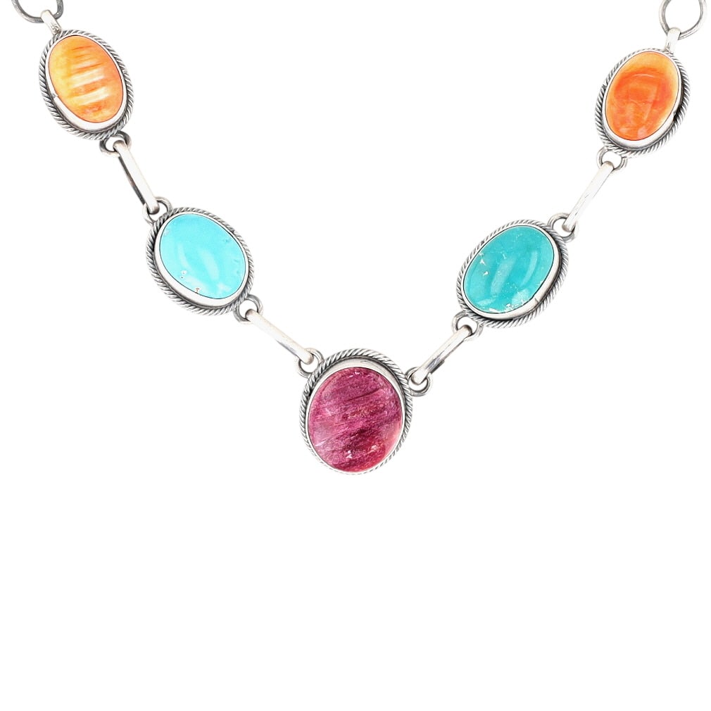 Eli Skeets Navajo Sterling Multi-Stone Necklace (1 of 6)