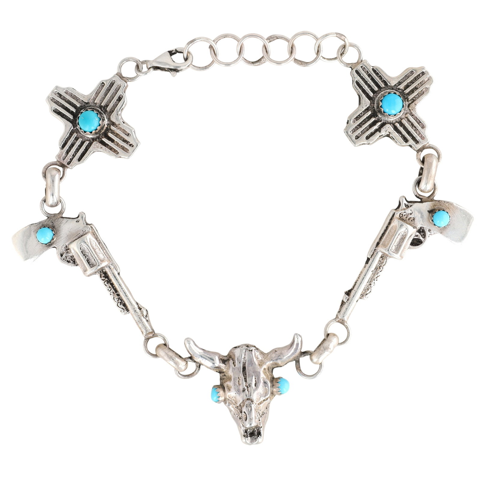 Robbie Manselito Navajo Sterling Turquoise Bracelet: Robbie Manselito Navajo Sterling Turquoise Bracelet 25.5g