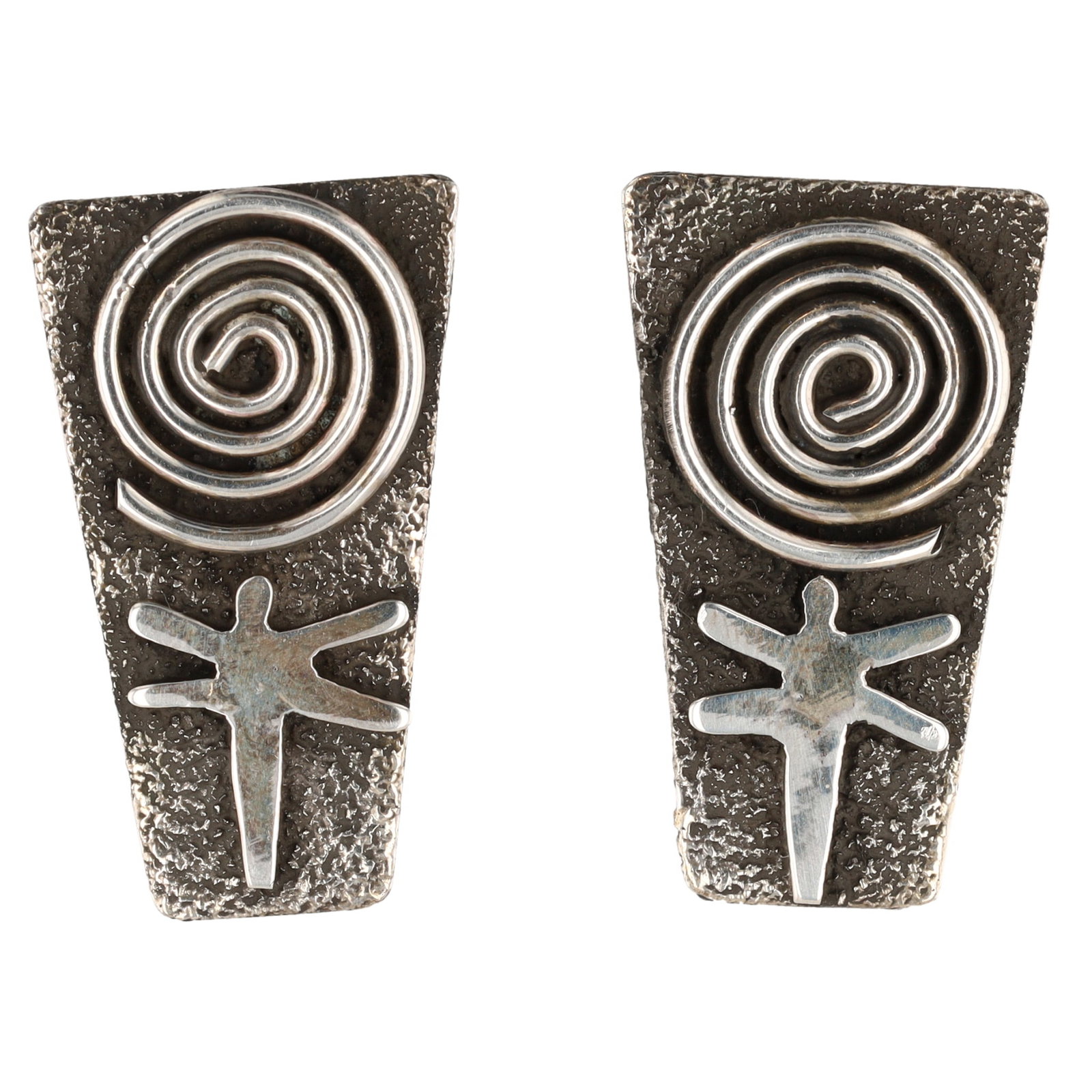 Alex Sanchez Navajo Plain Silver Stud Earrings (1 of 4)