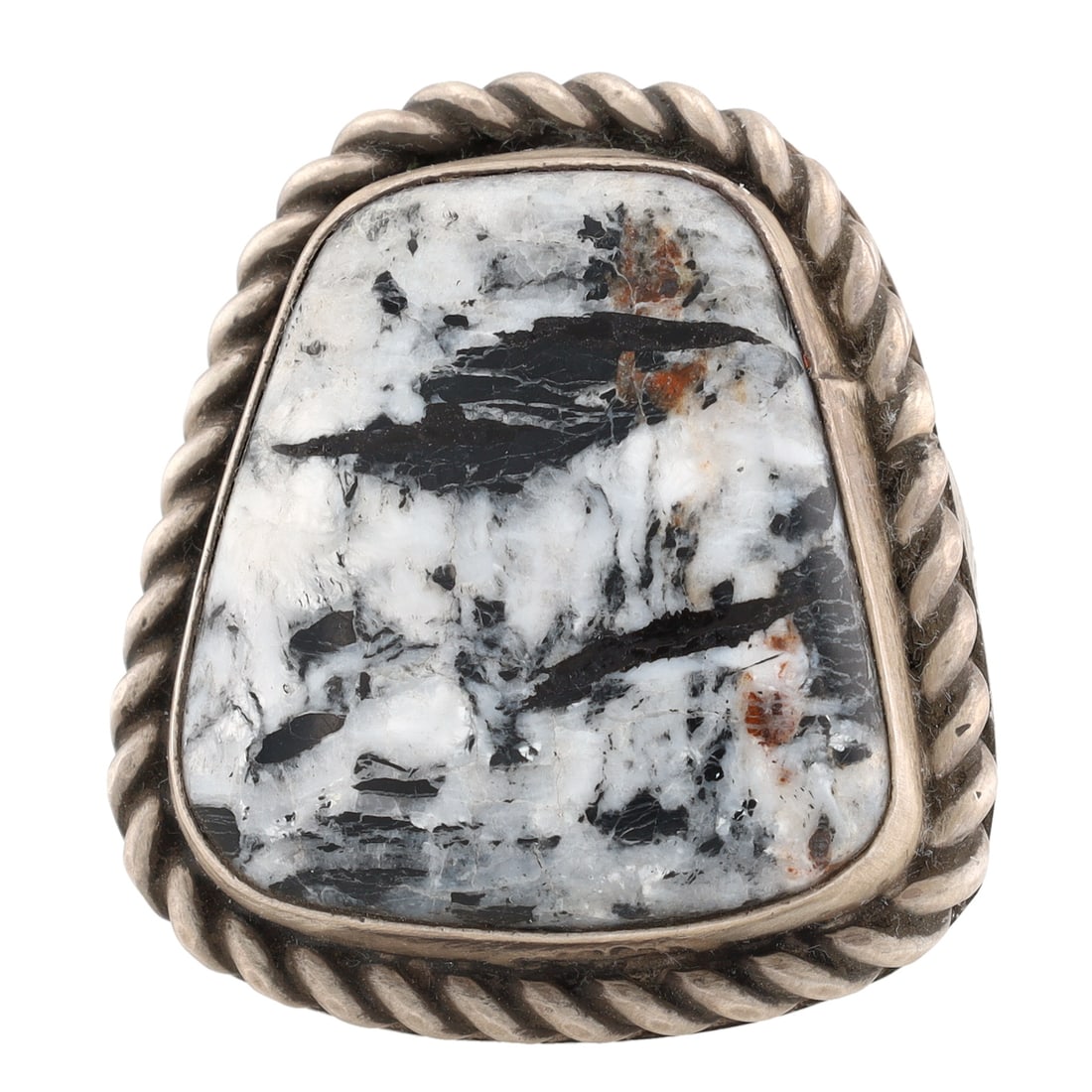 Tillie Jon Navajo Sterling White Buffalo Ring Sz 11 (1 of 6)