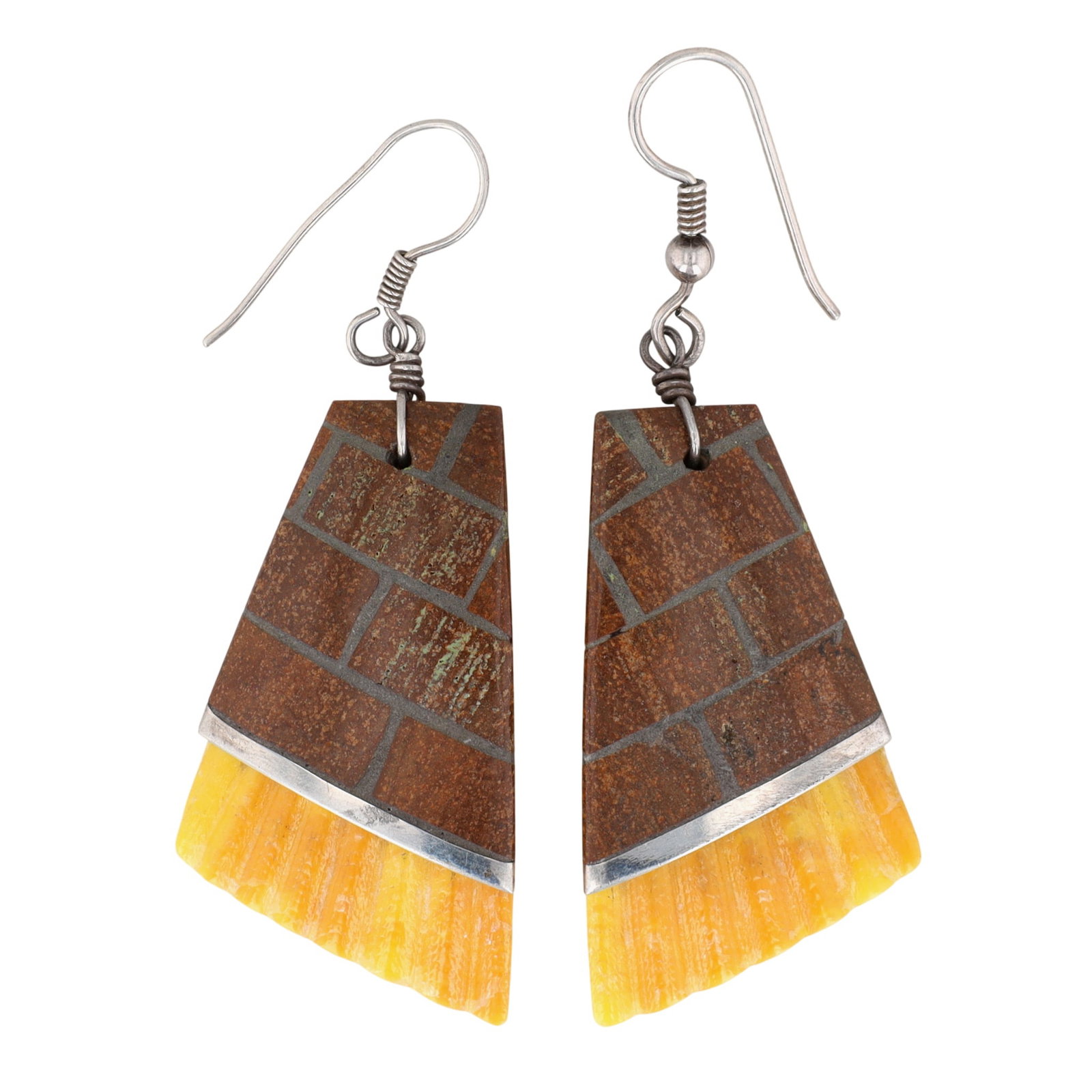 Santo Domingo Sterling Shell Inlay Earrings (1 of 3)