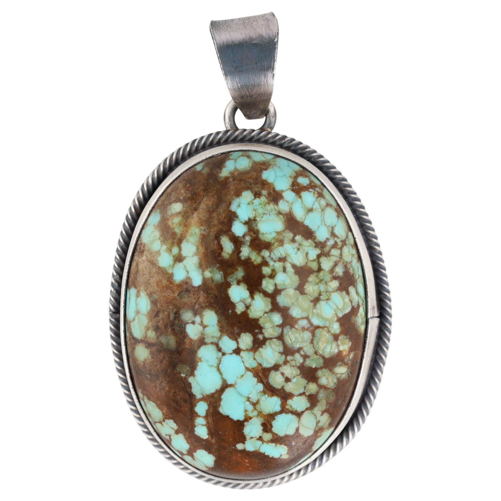 Scott Skeets Navajo Sterling '#8 Mine' Turquoise Pendant: Scott Skeets Navajo Sterling '#8 Mine' Turquoise Pendant 11.5g