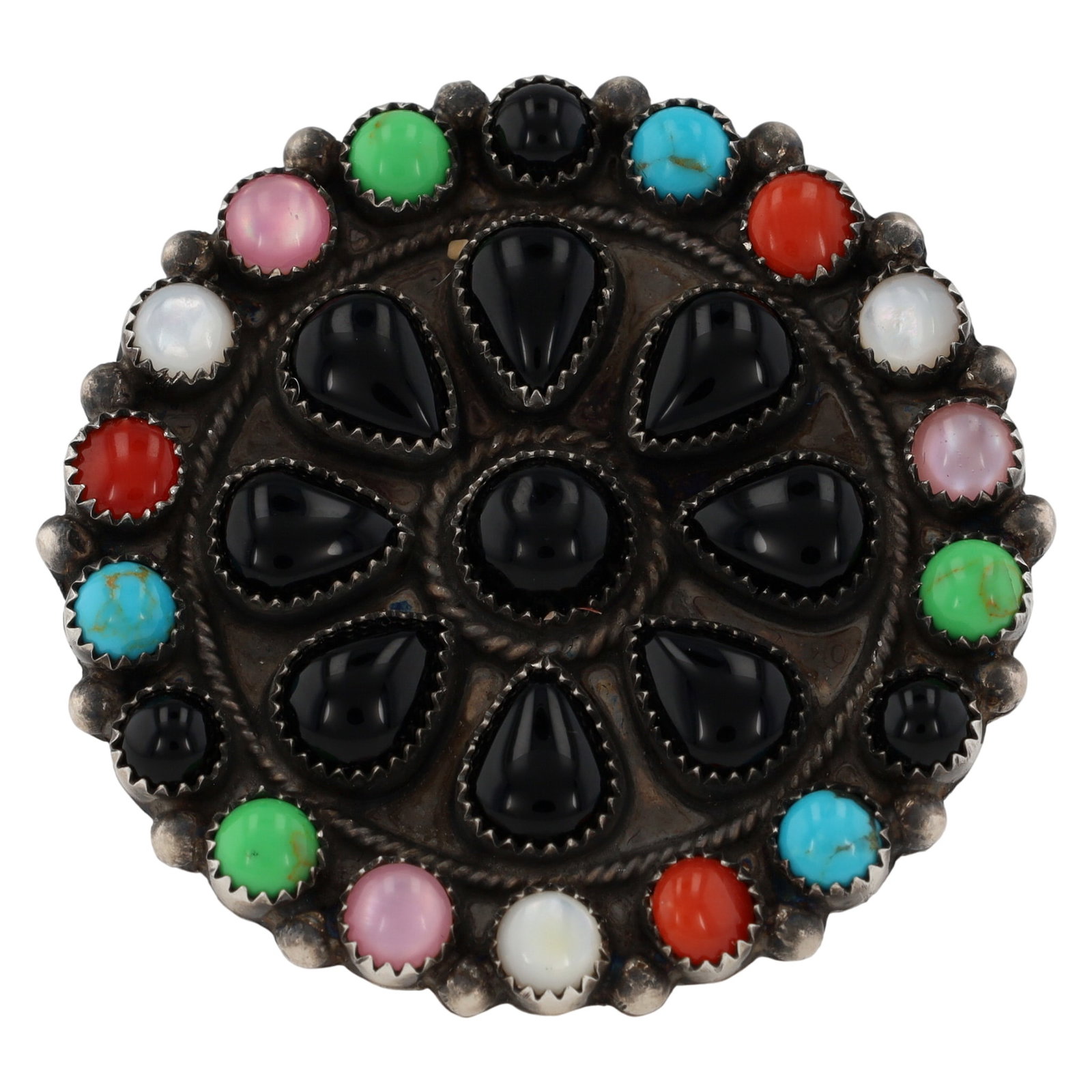 Devin Brown Navajo Sterling Multi-Stone Adjustable Ring (1 of 6)