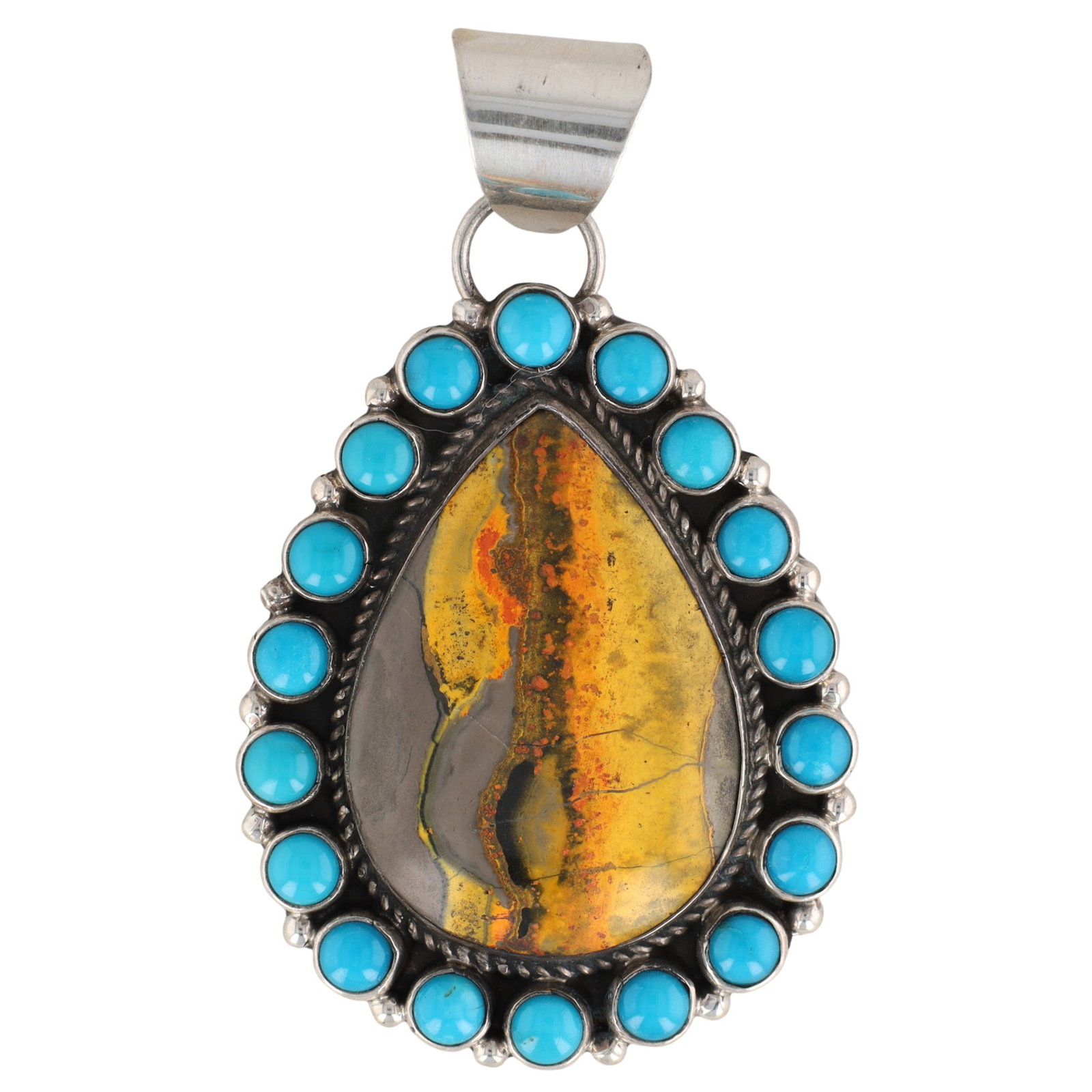 Geraldine James Navajo Sterling Multi-Stone Pendant (1 of 4)