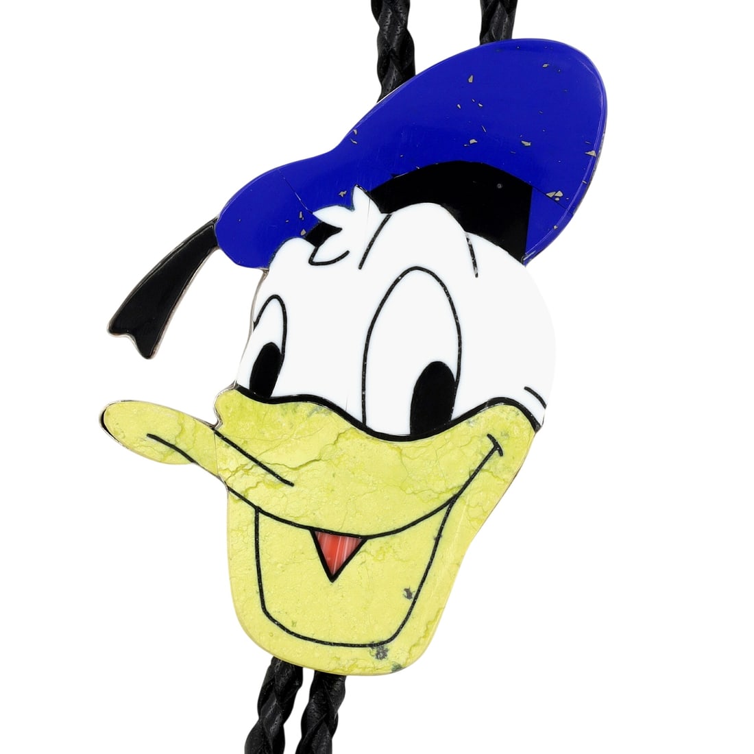 Calvin Desson Sterling Zunitoon Donald Duck Inlay Bolo Tie (1 of 6)