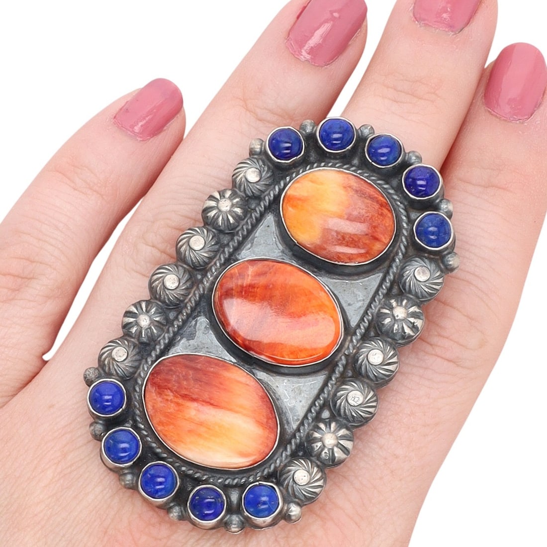 Anthony Skeets Navajo Sterling Multi-Stone Ring Sz 9.5 (1 of 7)