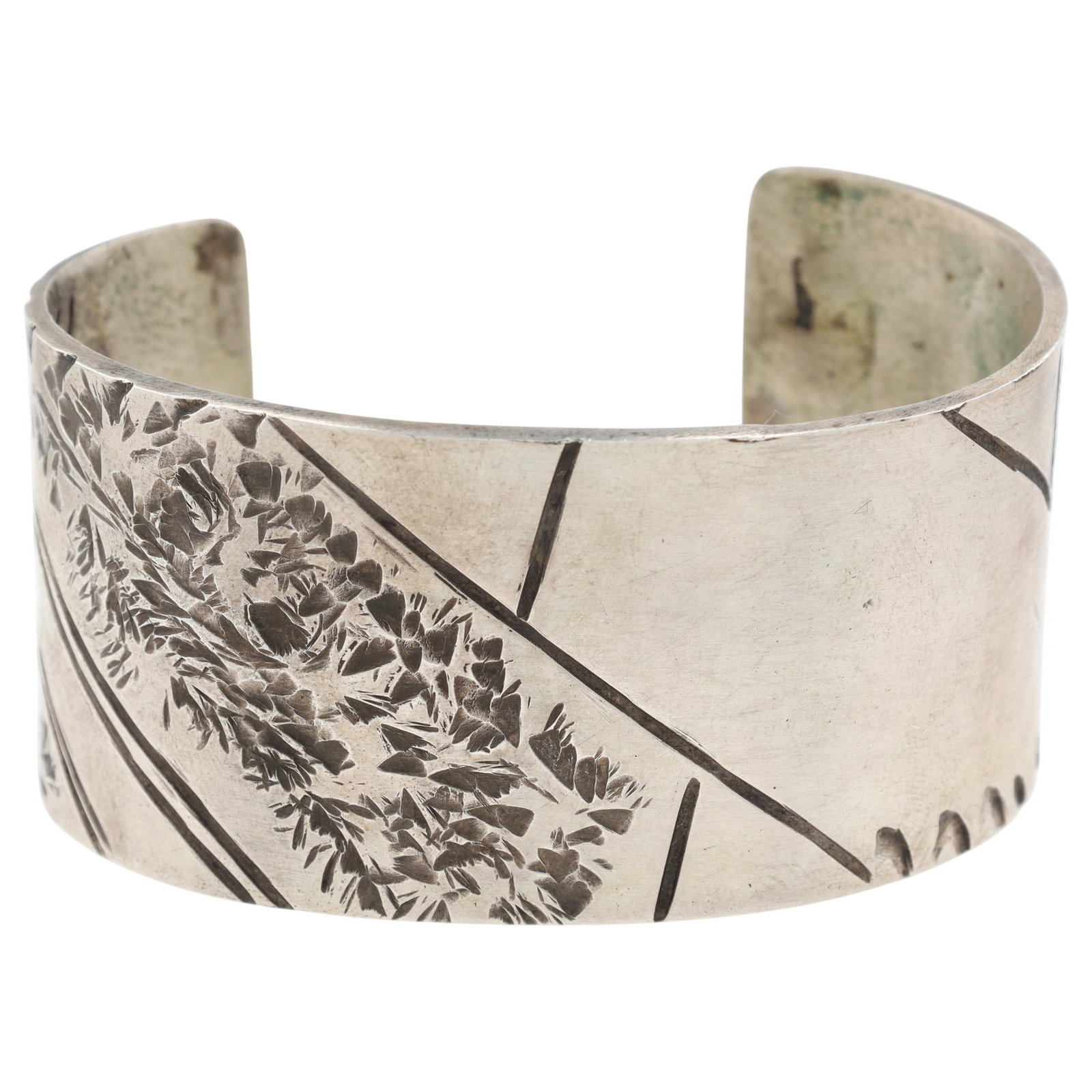 Tiko Anderson Navajo Plain Silver Cuff Bracelet: Tiko Anderson Navajo Plain Sterling Silver Cuff Bracelet 90.5g-Signed "TA"-Circumference: Approx. 7.12 inches/18.1 cm-Opening: Approx. 1.5 inches/3.8 cm