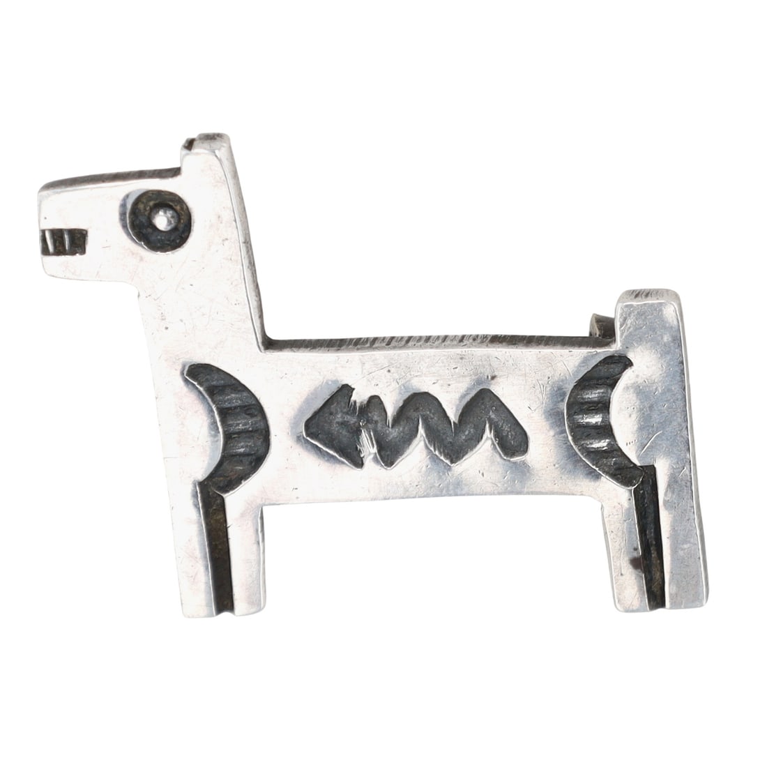 Vintage Navajo Plain Silver Horse Brooch: Vintage Navajo Plain Sterling Silver Horse Brooch 2g