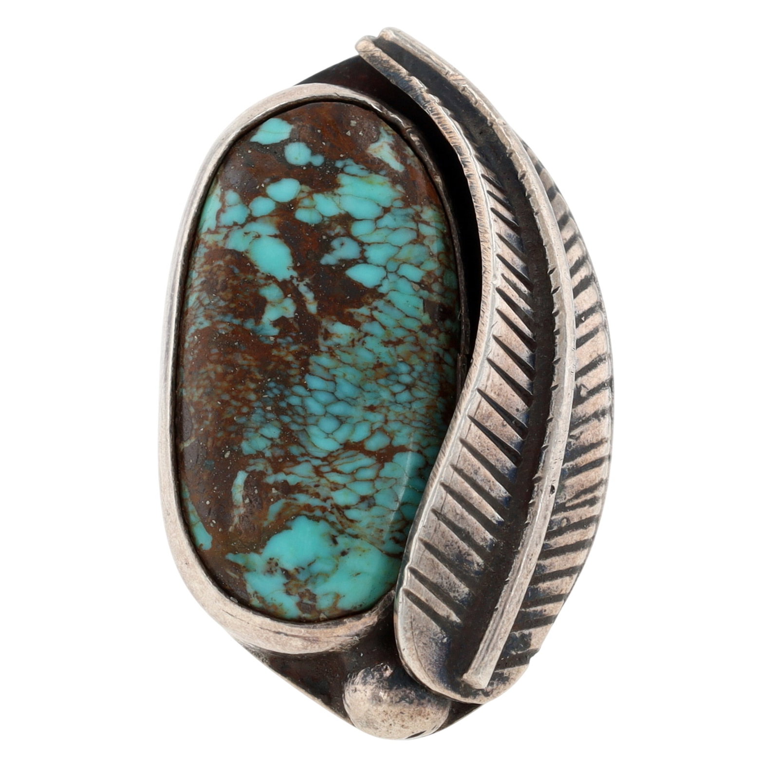 Vintage Navajo Sterling Turquoise Ring Sz 5.5: Vintage Navajo Sterling Turquoise Ring Sz 5.5, 14g