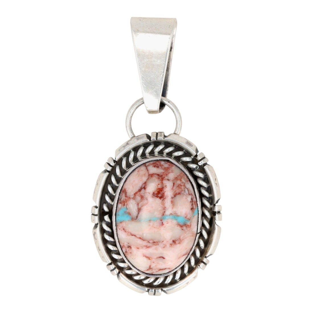 Vintage Navajo Sterling Boulder Turquoise Pendant (1 of 4)