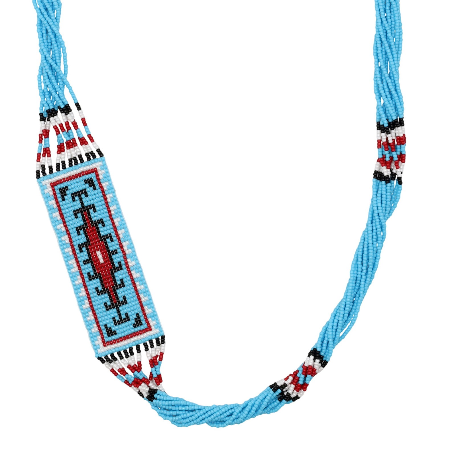 Navajo Sterling Micro Beaded Necklace (1 of 6)