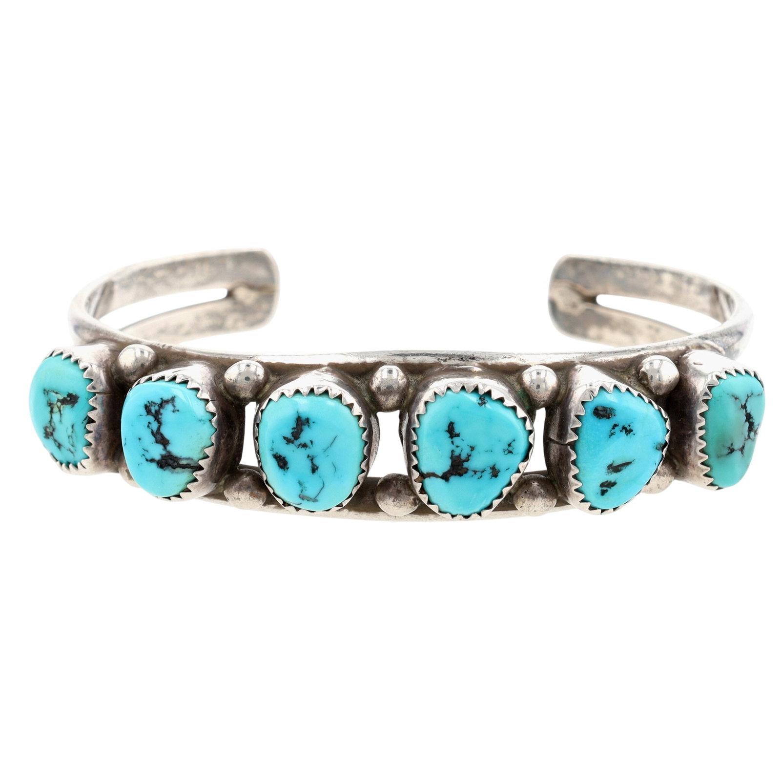 Vintage Navajo Sterling Turquoise Cuff Bracelet: Vintage Navajo Sterling Turquoise Cuff Bracelet 29g