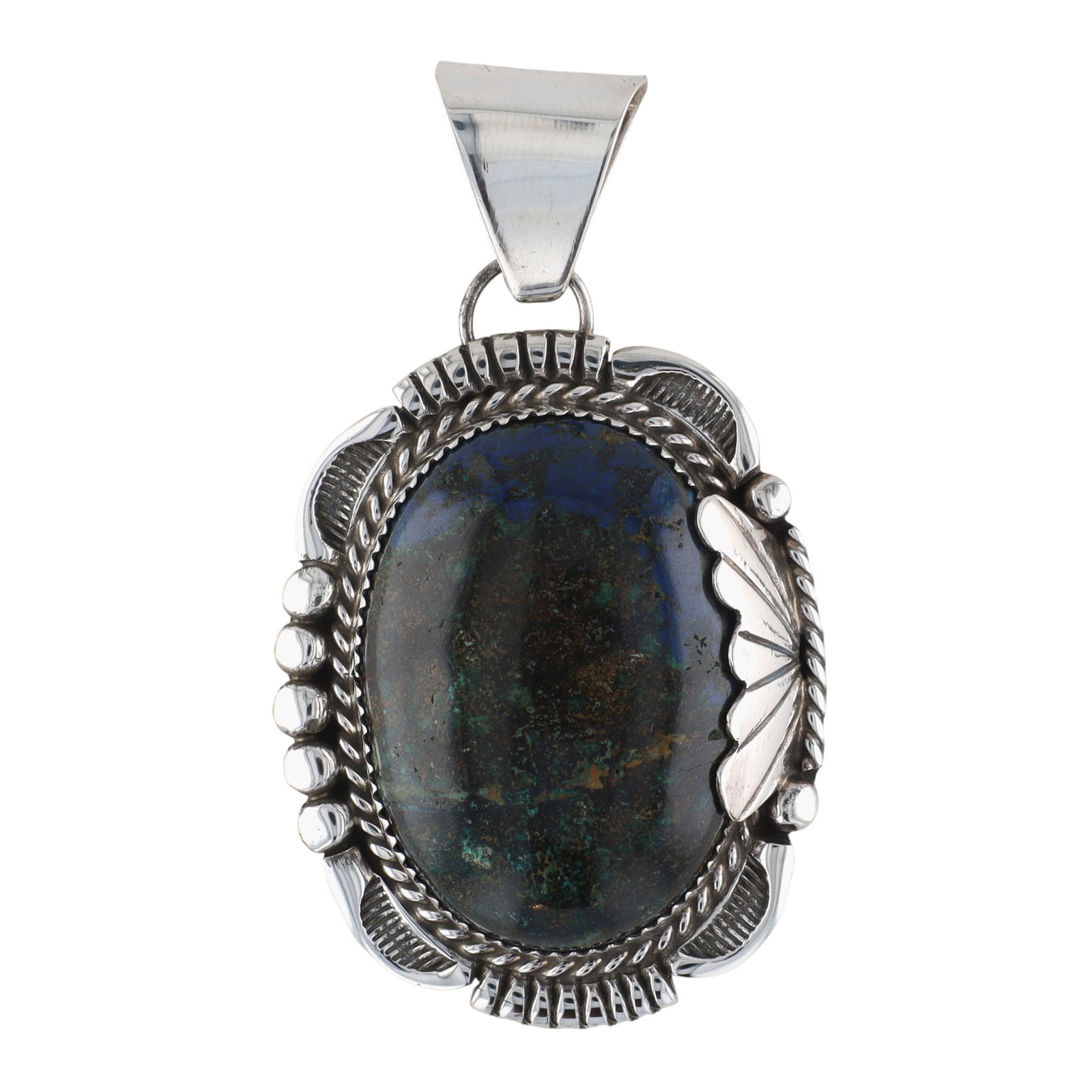 Daniel Etsitty Navajo Sterling Azurite Pendant (1 of 5)