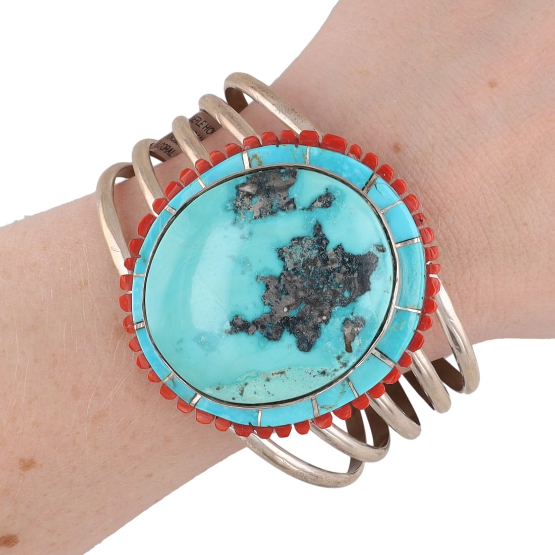 Merle House Navajo Sterling Multi-Stone Inlay Cuff Bracelet (1 of 9)