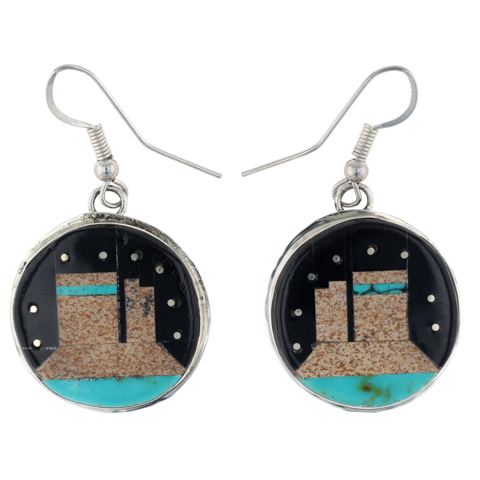 Gilbert Smith Navajo Sterling Multi-Stone Night Sky Earrings (1 of 4)