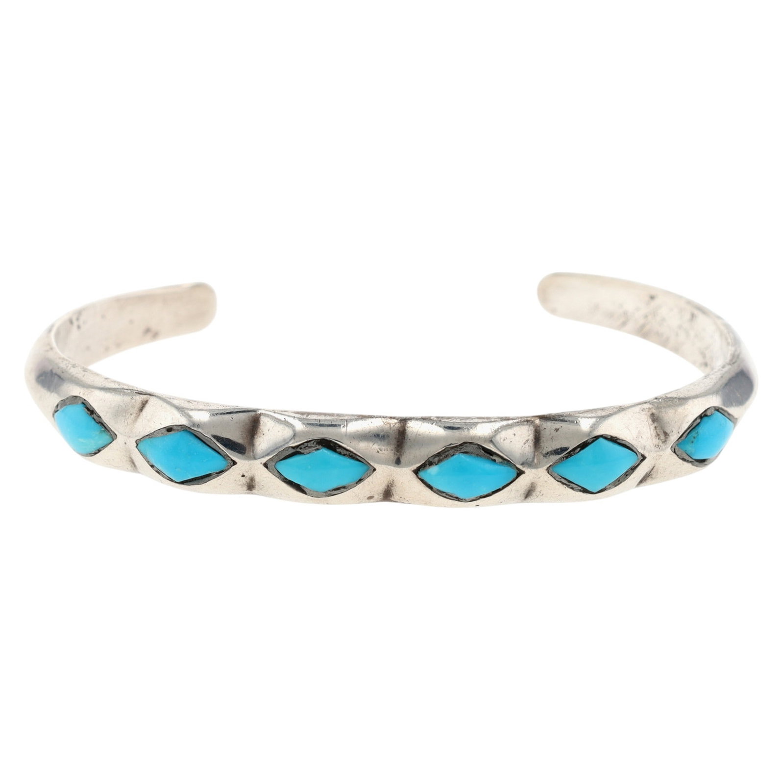Vintage Navajo Sterling Turquoise Cuff Bracelet: Vintage Navajo Sterling Turquoise Cuff Bracelet 22g