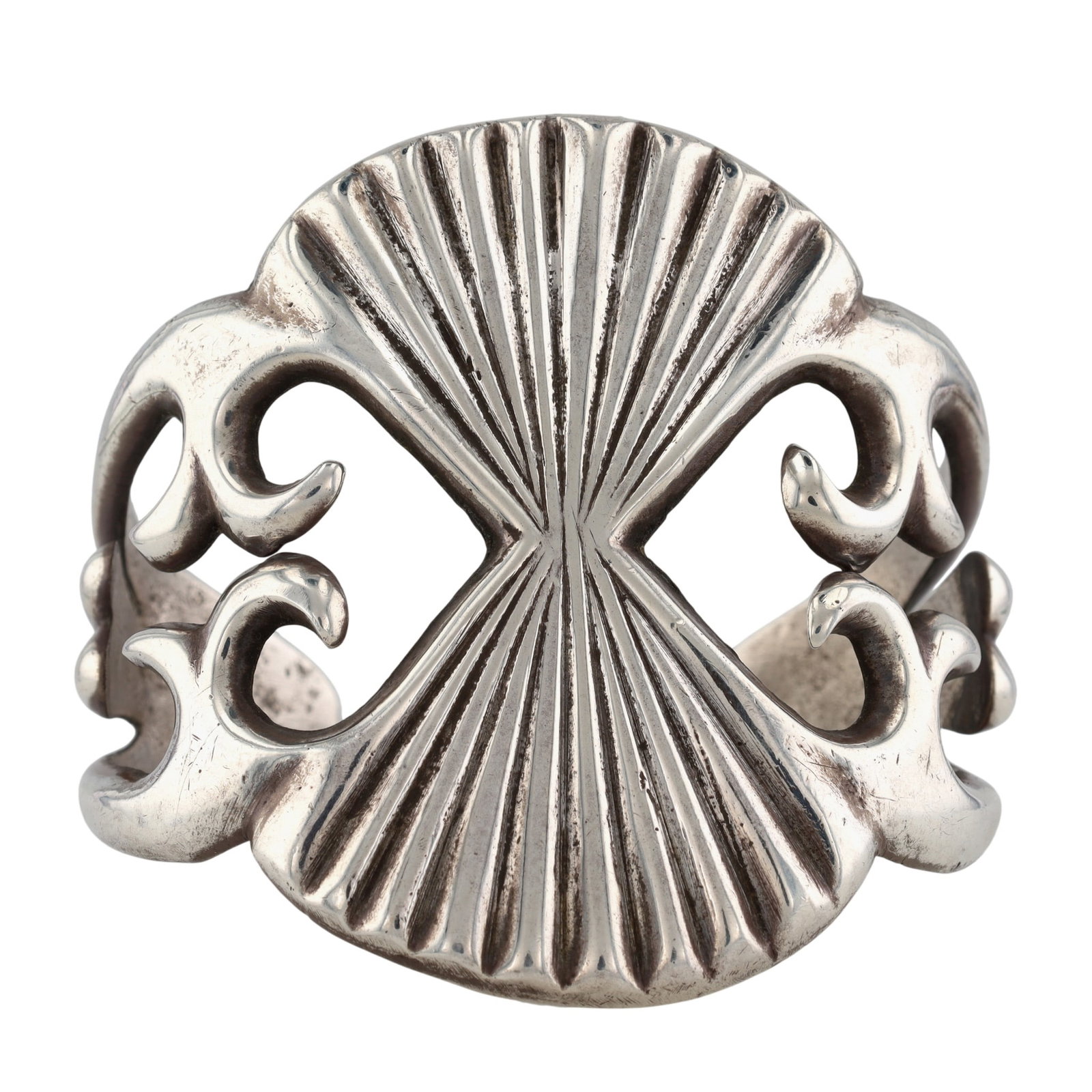 Vintage Navajo Sandcast Plain Silver Cuff Bracelet: Vintage Navajo Sandcast Plain Sterling Silver Cuff Bracelet 113.5g-Circumference: Approx. 7 inches/17.8 cm-Opening: Approx. 1.25 inches/3.2 cm