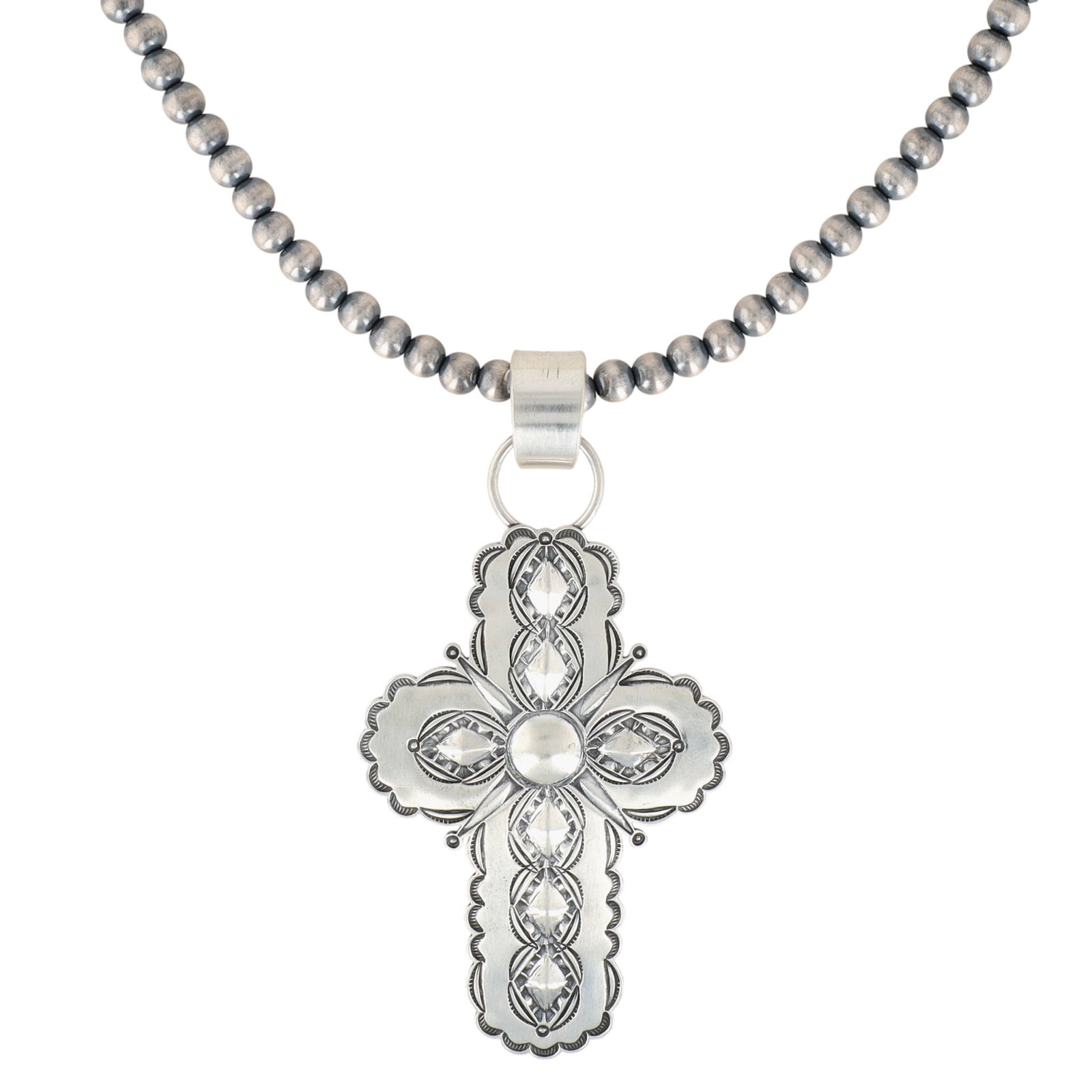 Roland Dixon Navajo Plain Silver Cross Necklace (1 of 7)