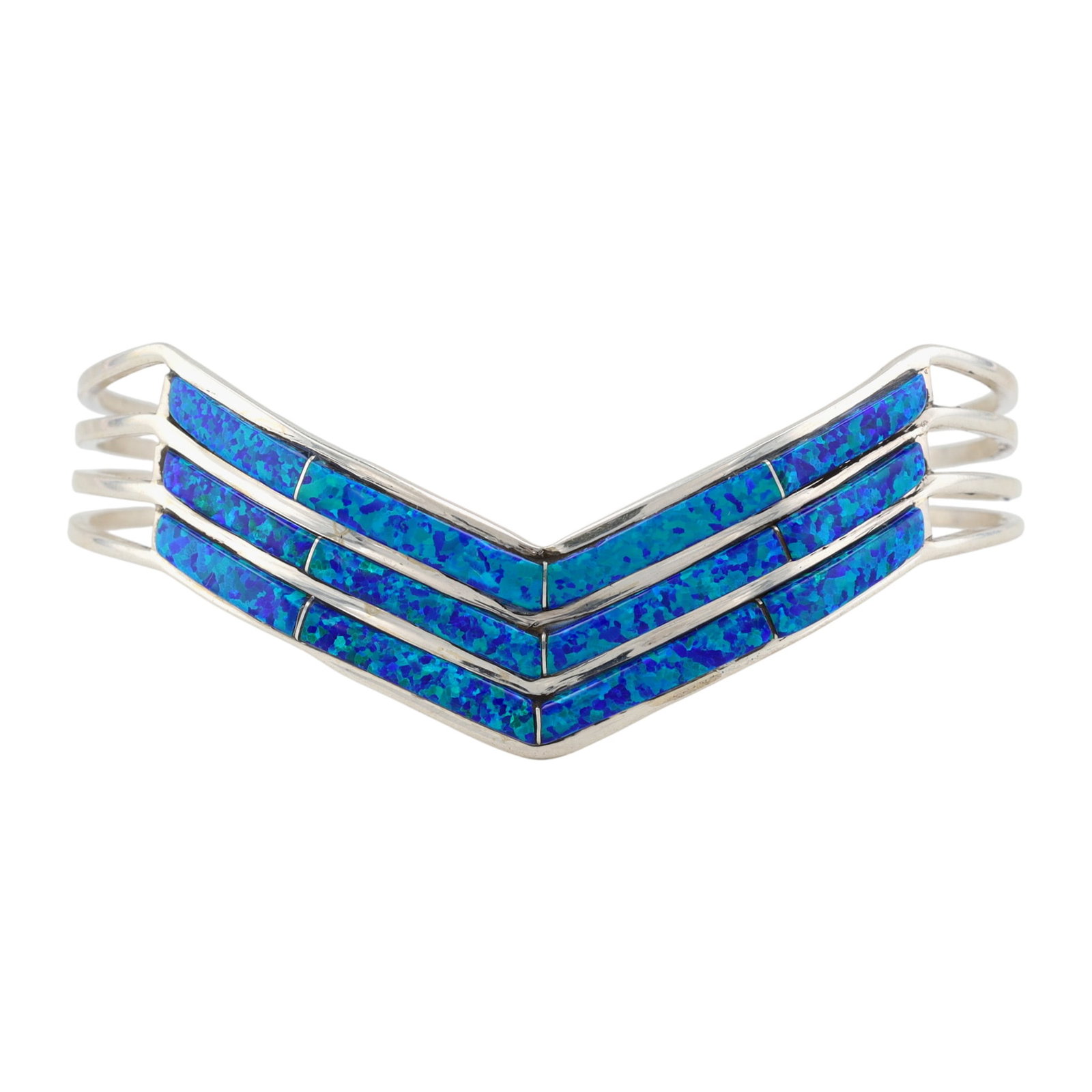 Jamie Johnson Navajo Sterling Opal Inlay Cuff Bracelet (1 of 9)