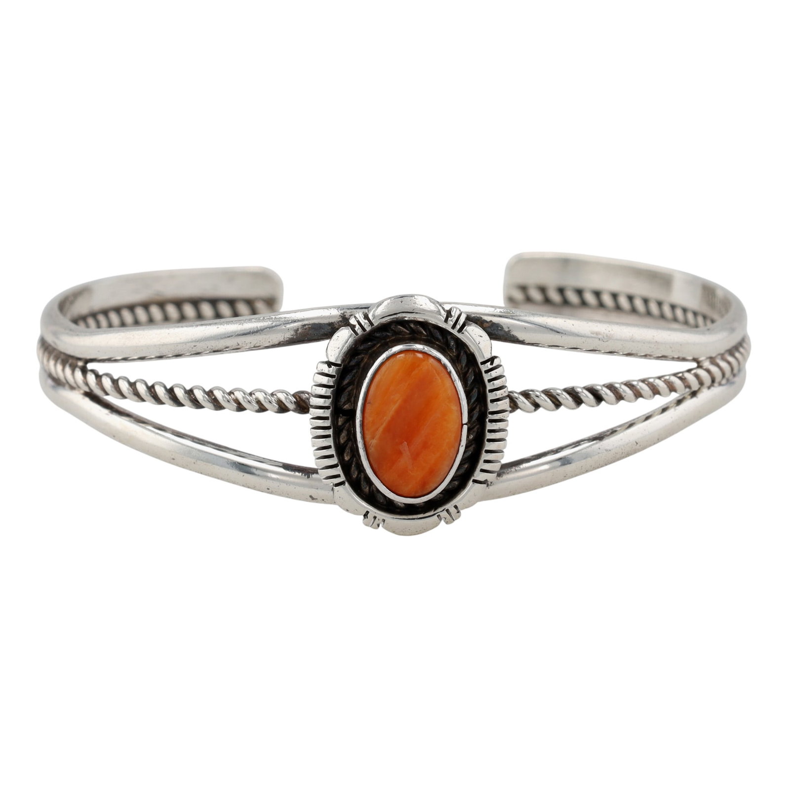 Signed Navajo IHMSS Spiny Oyster Cuff Bracelet (1 of 7)