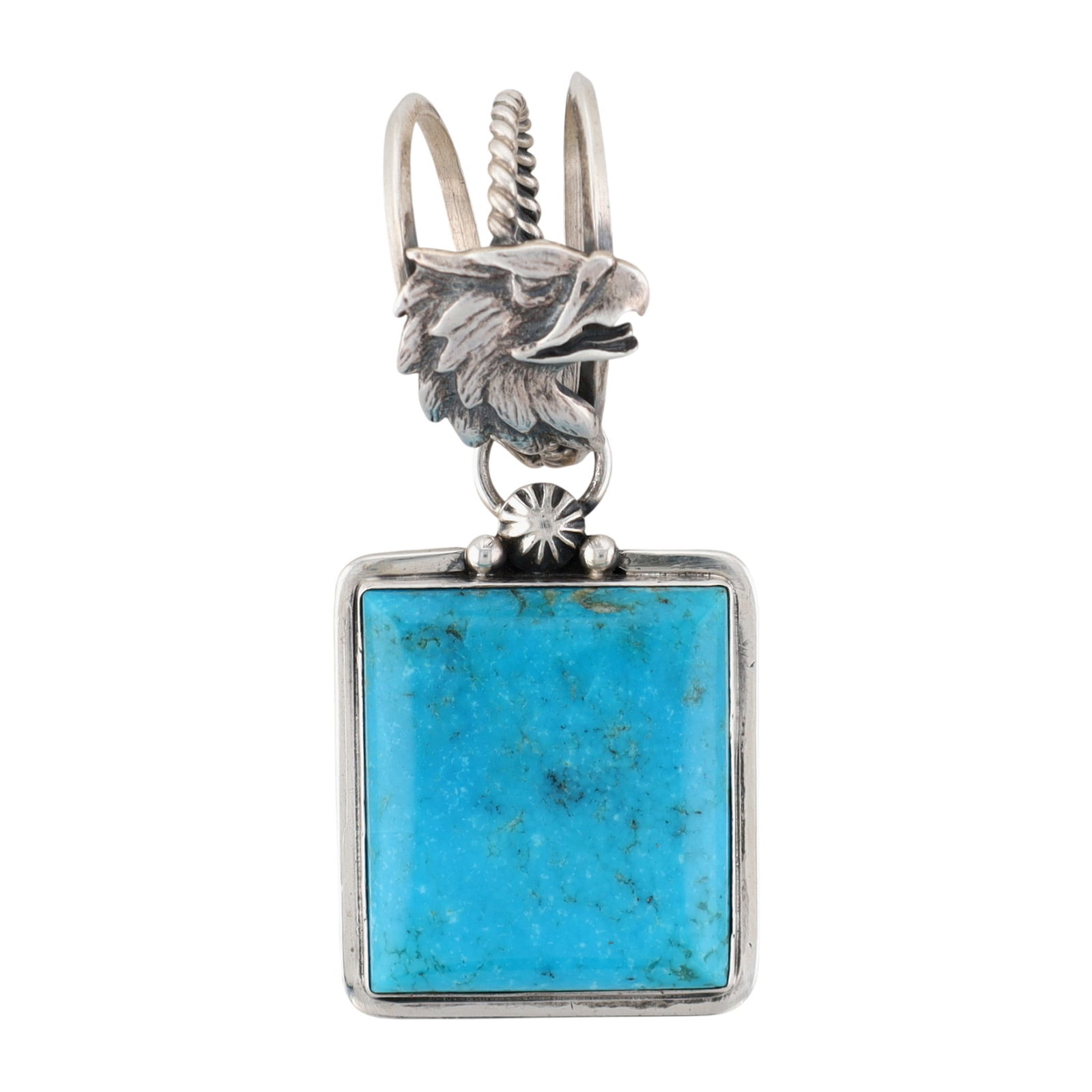 Daniel Benally Navajo Sterling Kingman Turquoise Eagle Pendant (1 of 5)