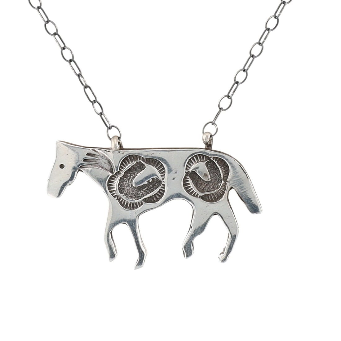 Emerson Kinsel Navajo Plain Silver Horse Necklace (1 of 7)
