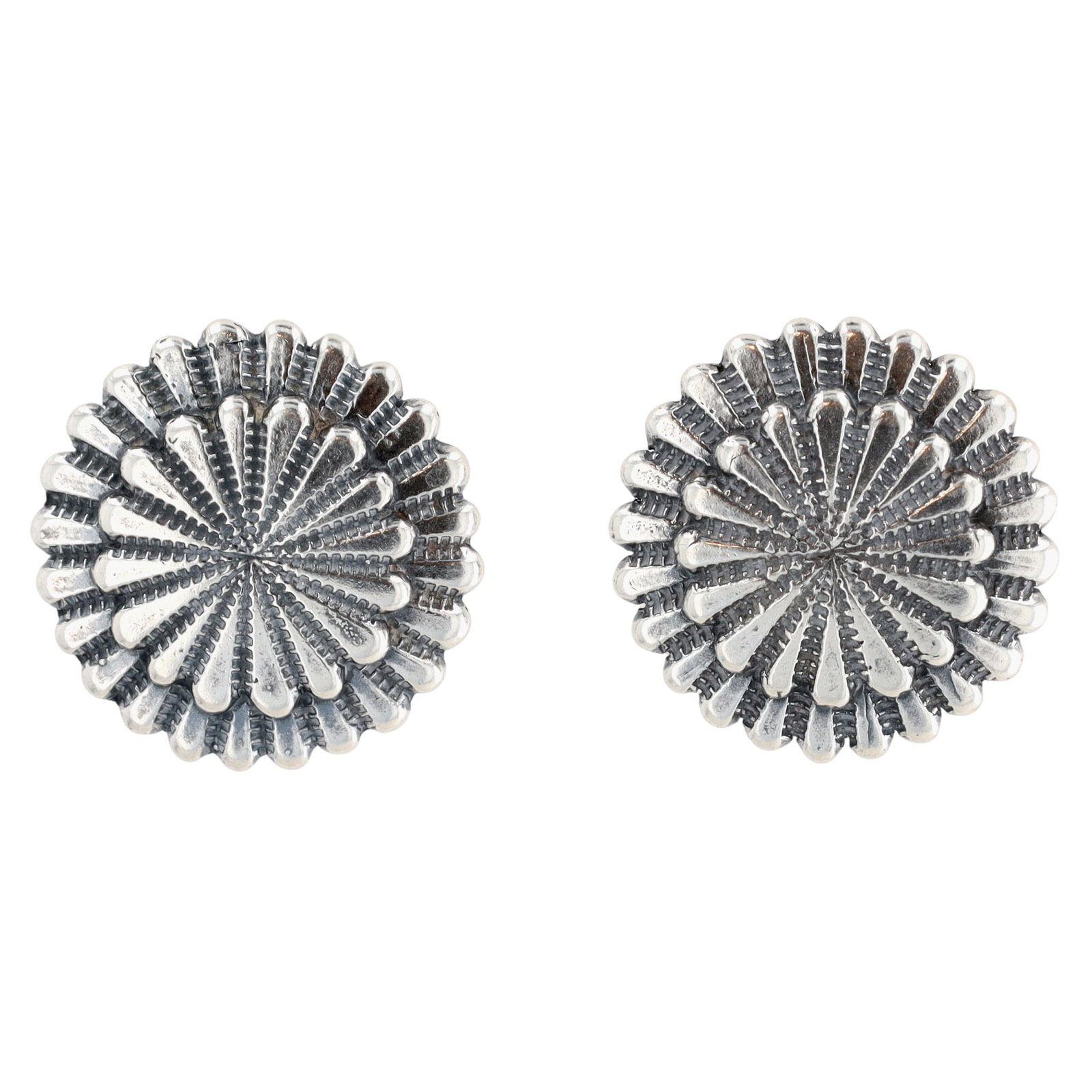 Rita Largo Navajo Plain Silver Stud Earrings (1 of 4)