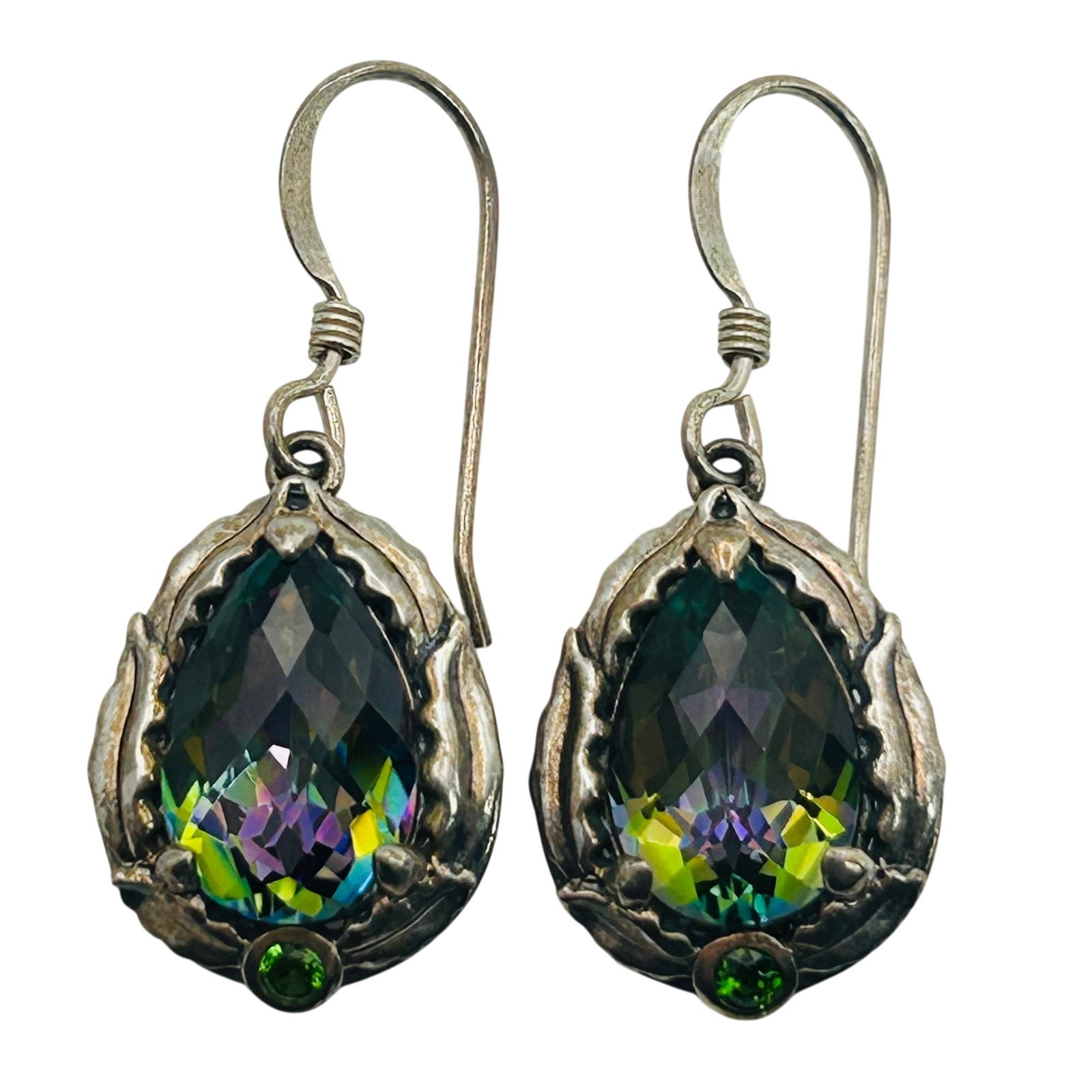 Sterling Mystic Topaz Hook Back Earrings (1 of 4)