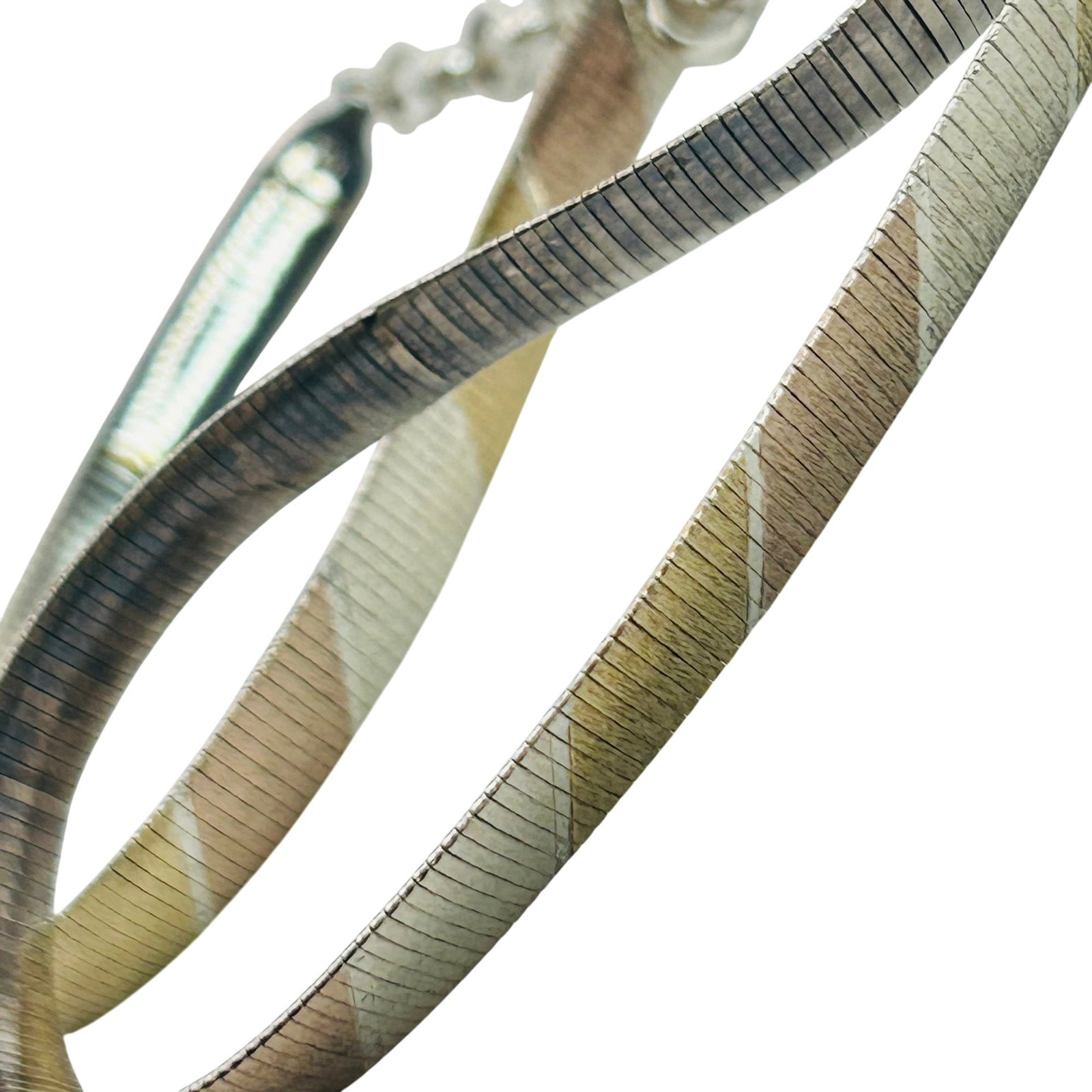 Milor Italy Sterling Flat Snake Chain Necklace: Milor Italy sterling flat snake chain necklace. 20.1g. 9in