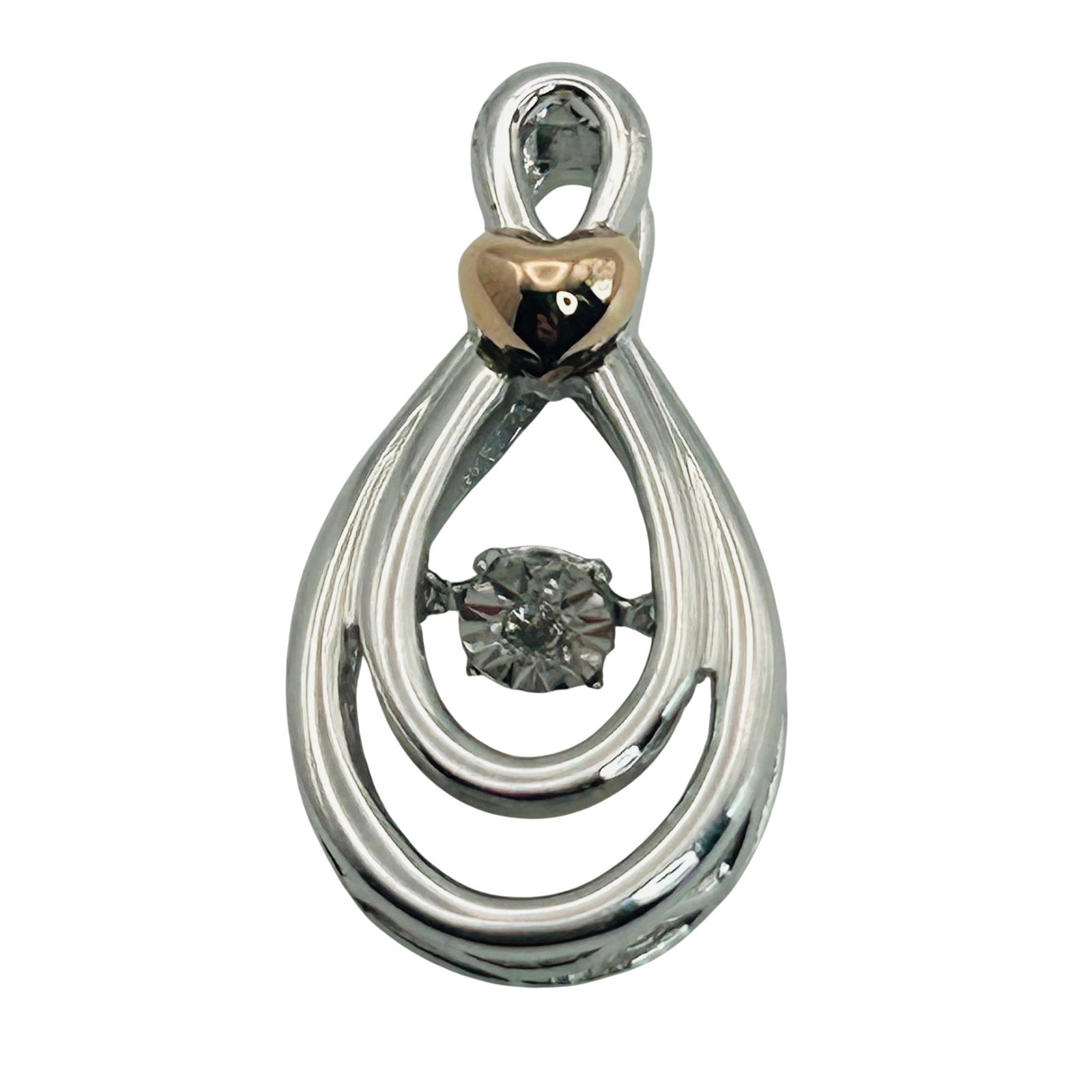Sterling 10k Diamond Accent Infinity Pendant (1 of 4)