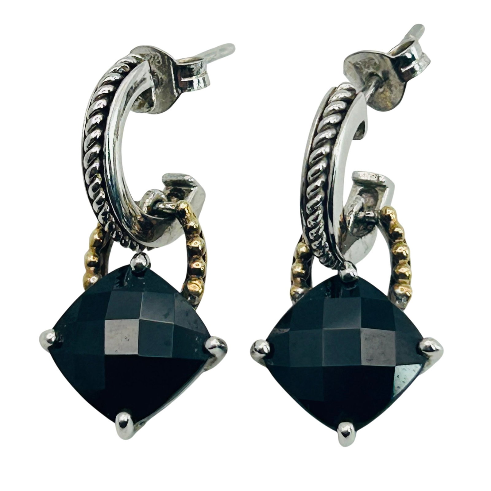 CID Sterling Onyx Dangle Stud Earrings (1 of 5)