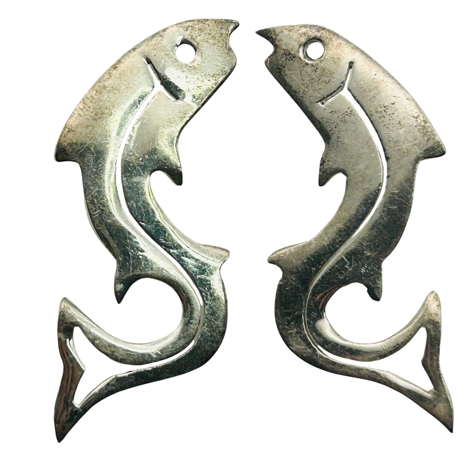 Taxco Mexico Sterling Fish Stud Earrings (1 of 6)