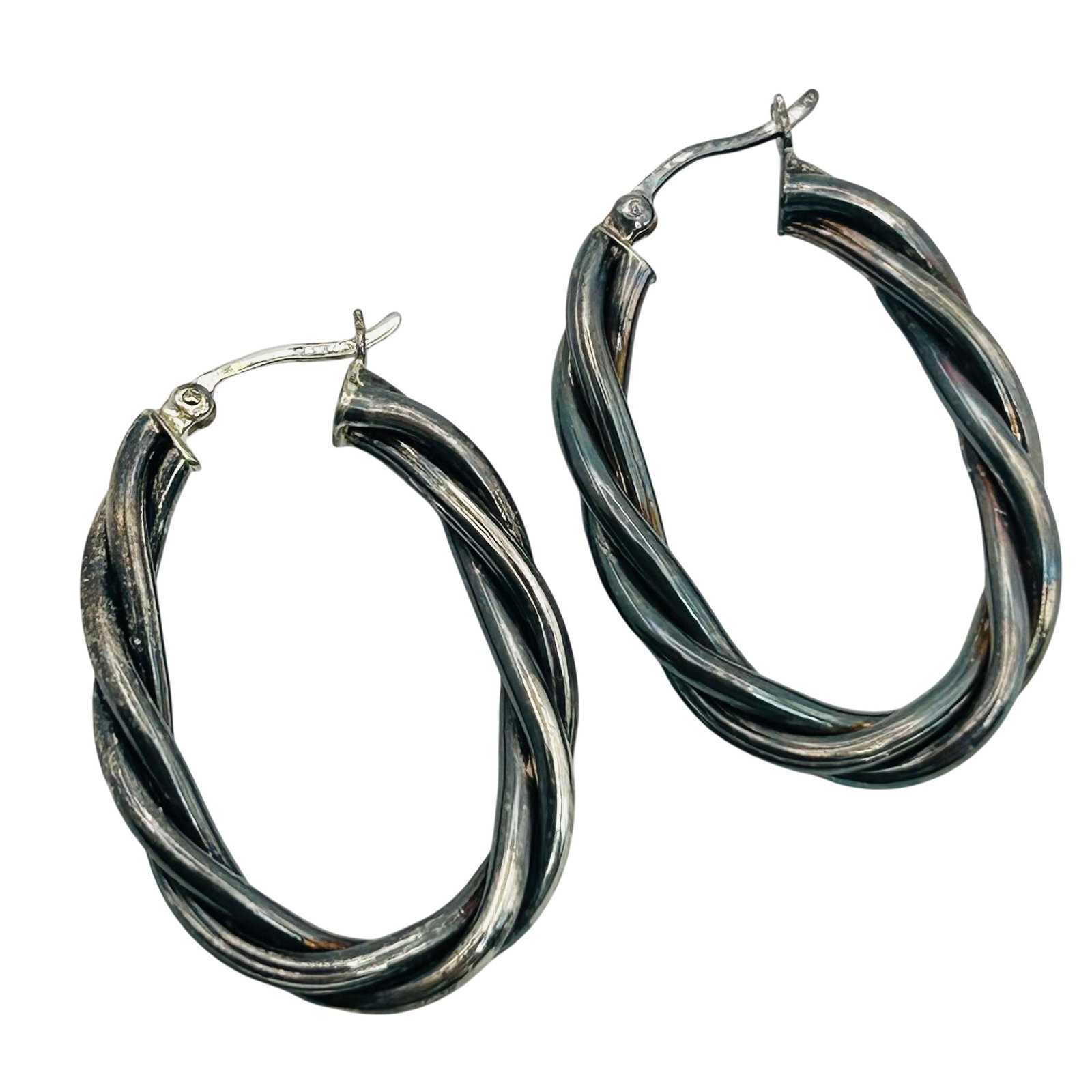 Sterling Twisted Hoop Earrings (1 of 5)