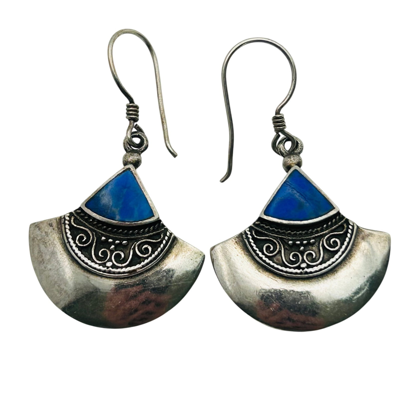 Sterling Lapis Lazuli Hook Back Earrings (1 of 5)