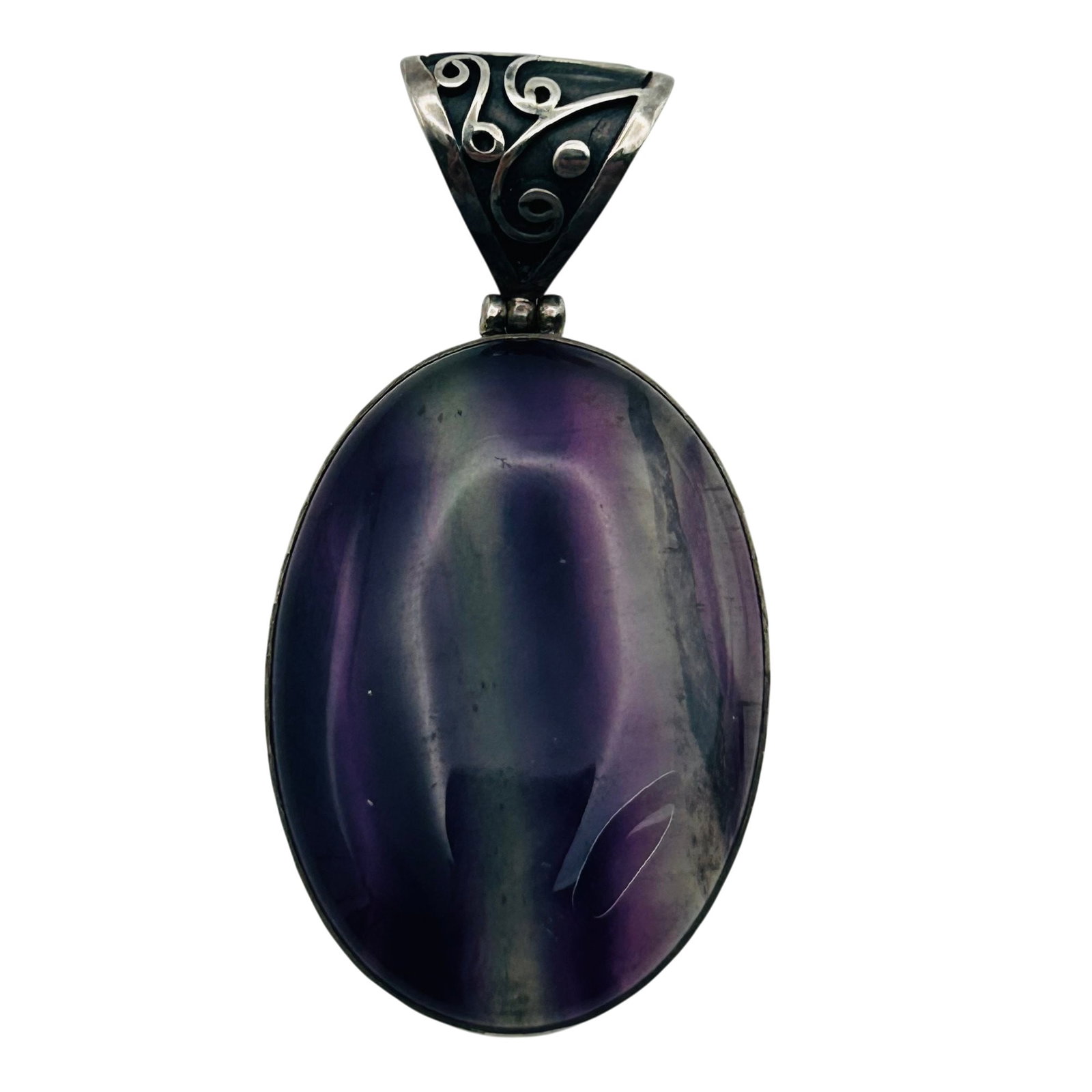 Sterling Fluorite Oval Pendant (1 of 4)