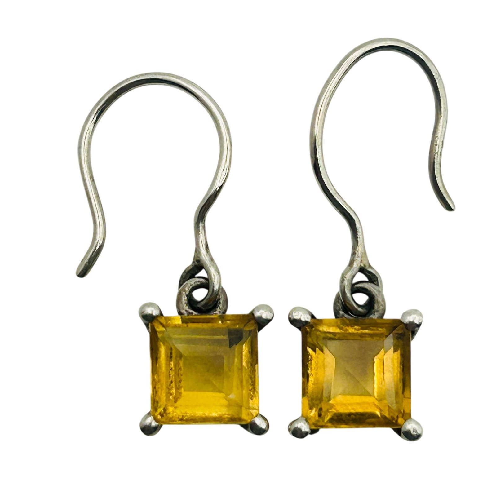 Sterling Citrine Hook Back Earrings (1 of 5)