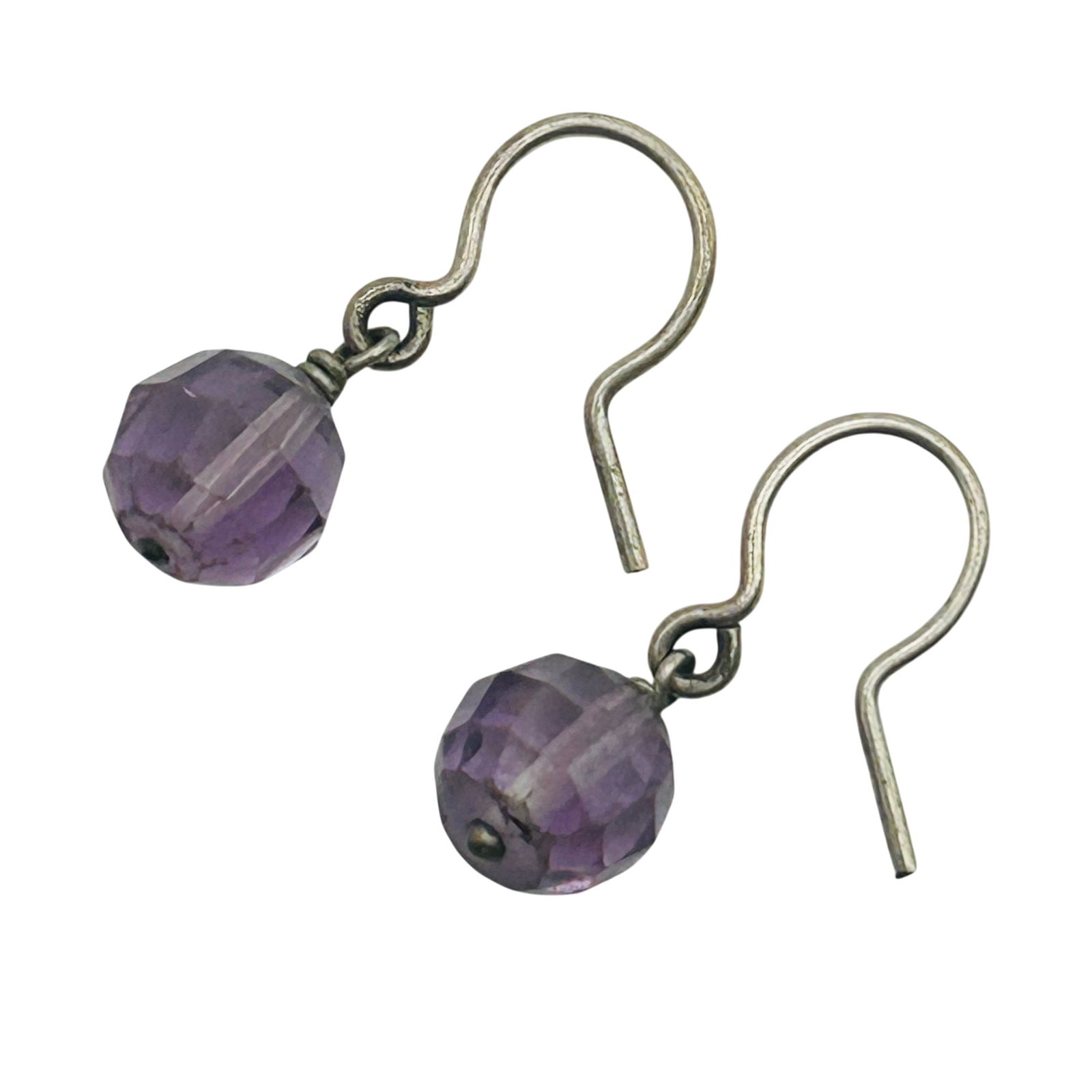 Sterling Amethyst Hook Back Earrings (1 of 4)