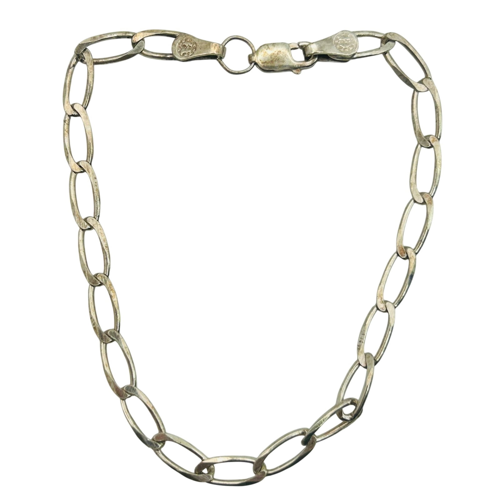 GA01 Mexico Sterling Big Curb Chain Bracelet (1 of 5)