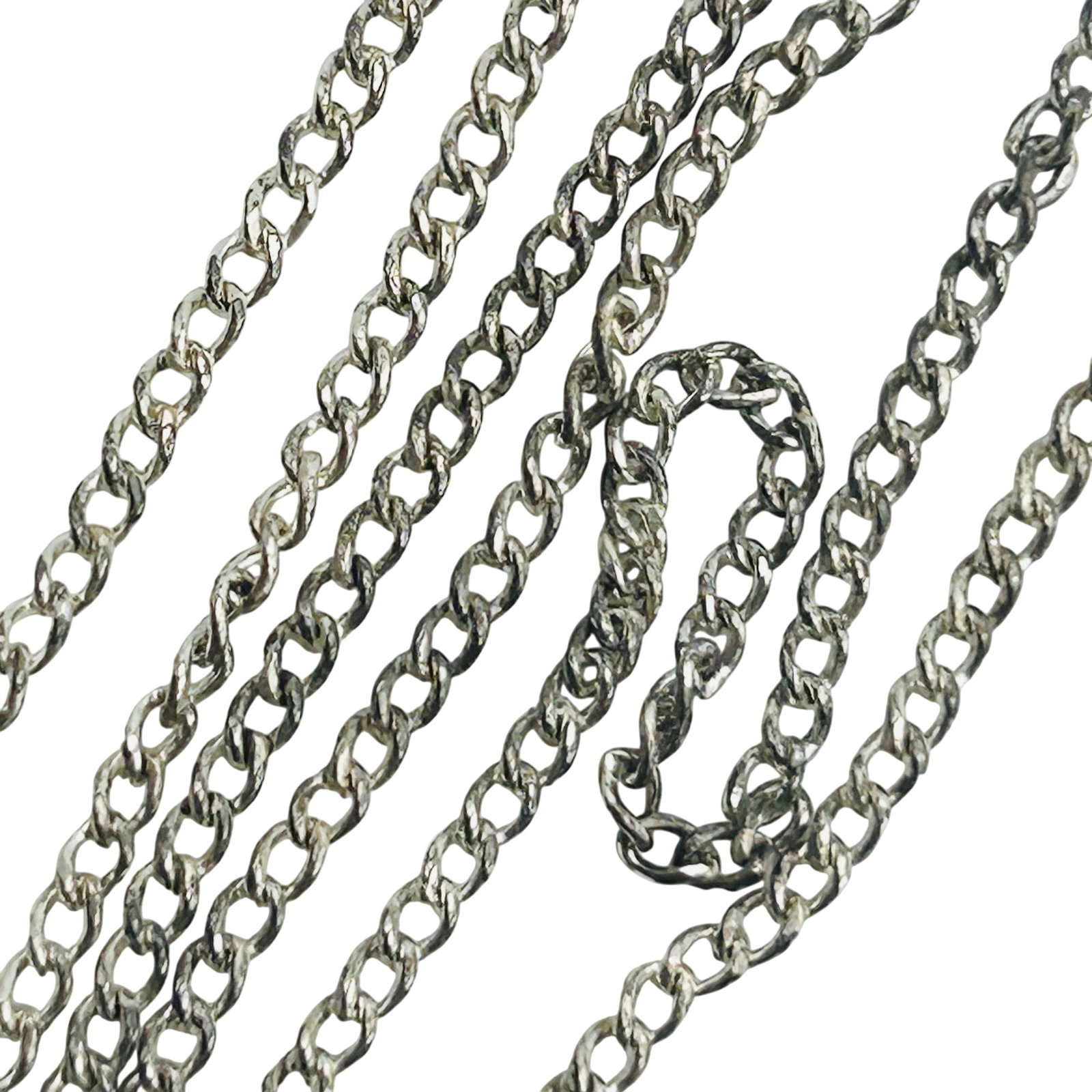 Sterling Curb Chain Necklace: Sterling curb chain necklace. 4.6g