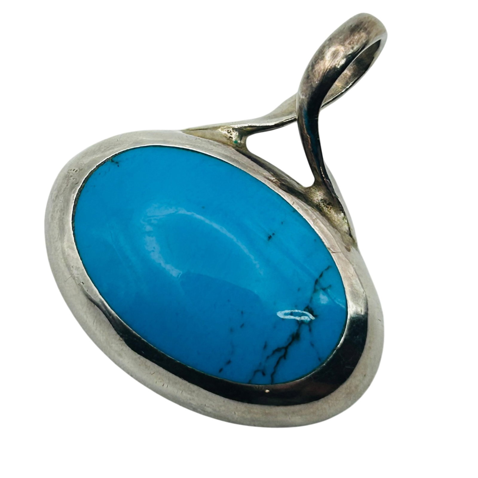 Mexico Sterling Turquoise Pendant (1 of 4)