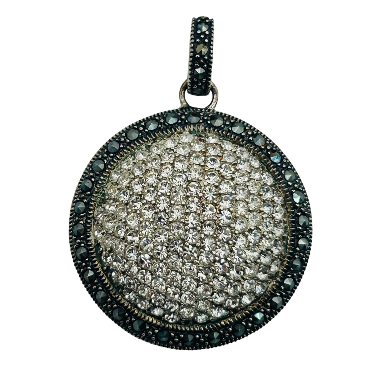 TJM Sterling Marcasite Rhinestone Pendant (1 of 4)
