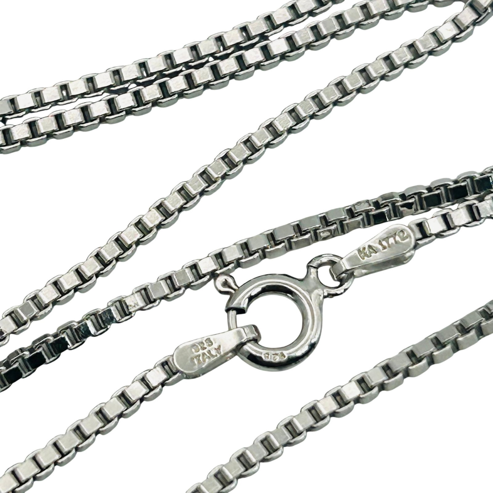 KA1772 Italy Sterling Box Chain Necklace (1 of 4)