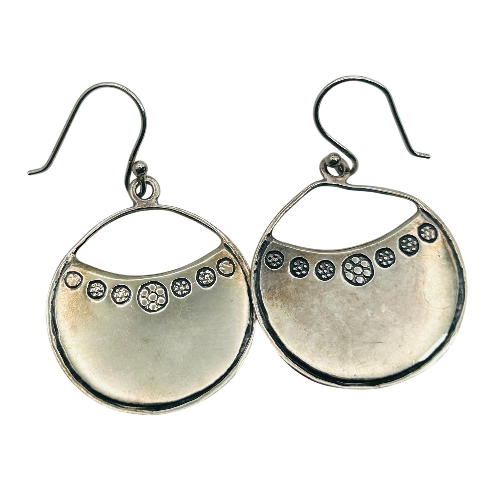Sterling Round Hook Back Earrings (1 of 4)