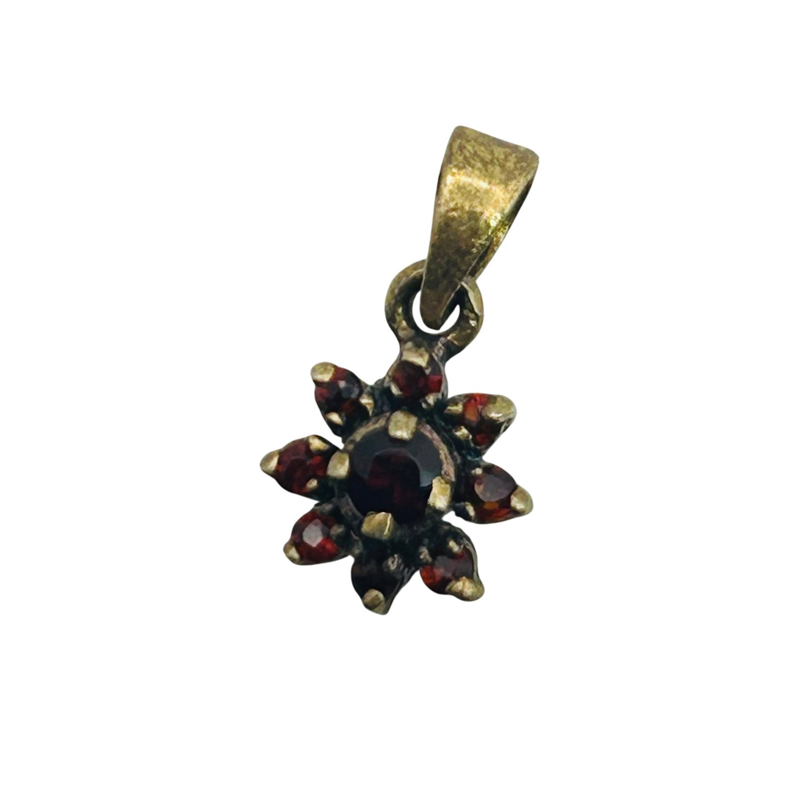 Sterling Garnet Flower Pendant (1 of 4)